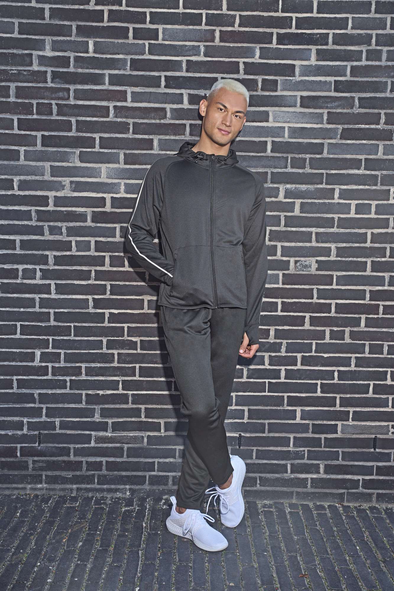Tombo Hoodie mit reflektierenden Streifen und Tasche, Black XS, TL550