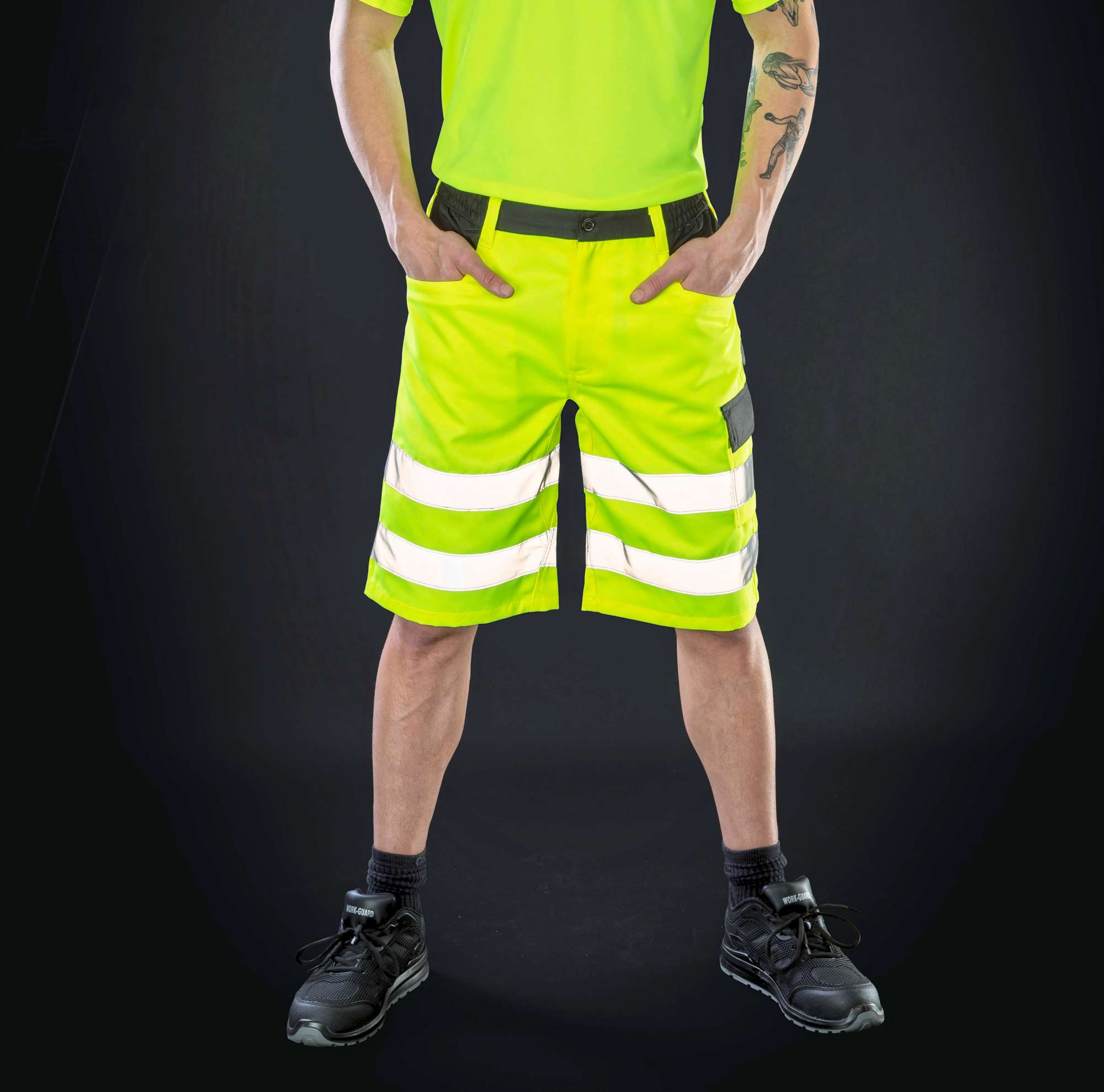 Result Safe-Guard Sicherheits Cargo Shorts Fluorescent Orange, Fluorescent Yellow XL, RT328