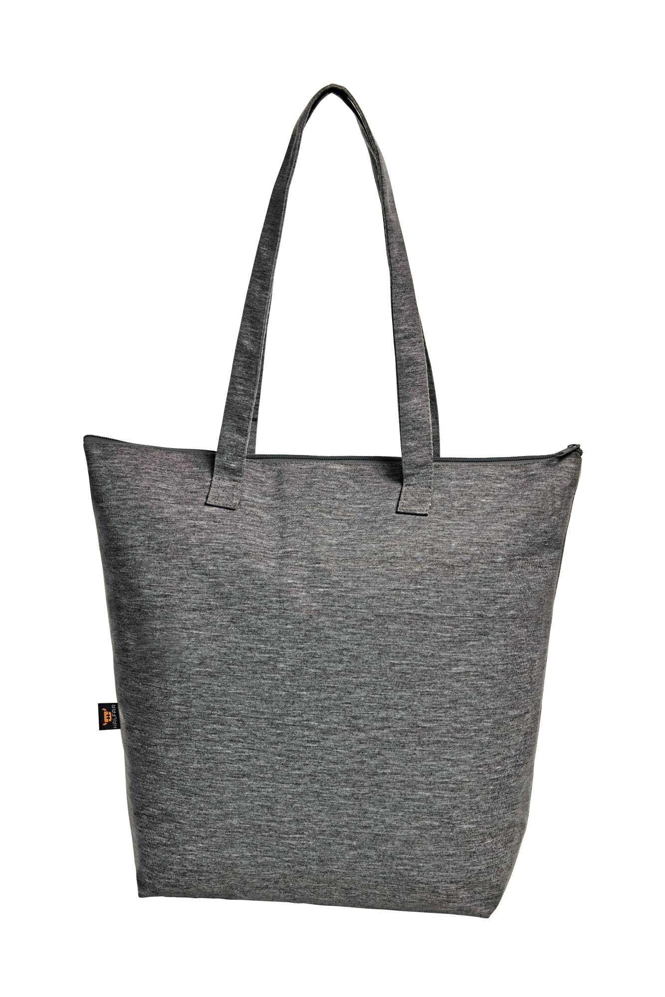 Shopper Jersey mit Reißverschluss und langen Griffen
