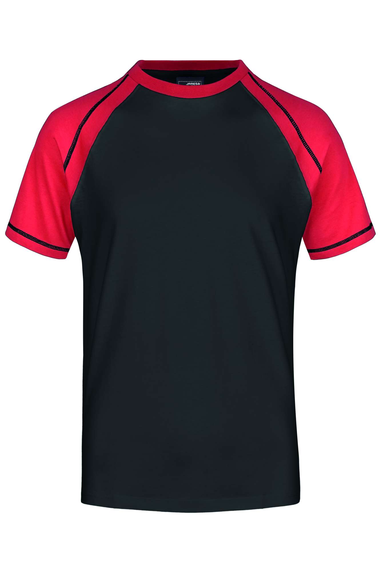 James&Nicholson Raglan-T-Shirt mit Kontrastärmel für Herren, White/Black L, JN010