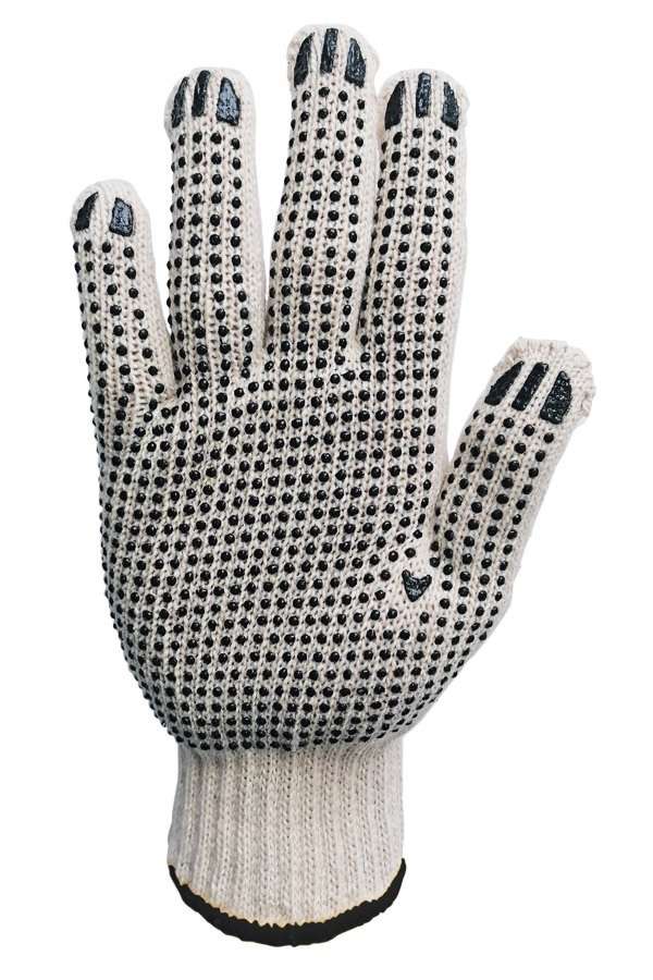 Korntex Grobstrick-Arbeits-Handschuhe mit Noppen, Ecru/Blue 10, KX155