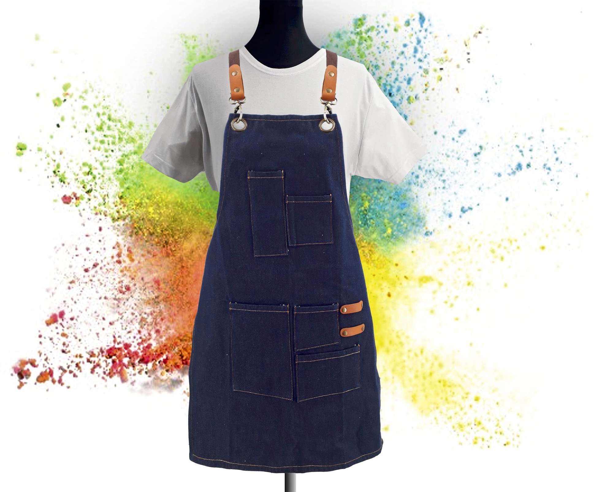 Kinderlatzschürze Denim mit Taschen