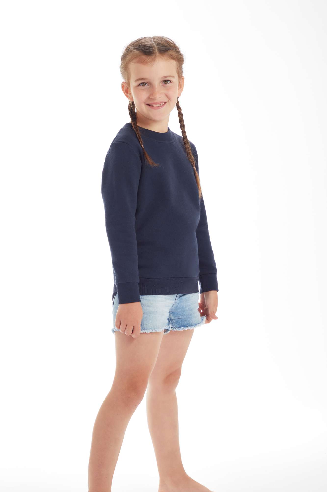 Mantis Kids Sweatshirt aus Bio-Baumwolle für Kinder, Heather Grey Melange 4-5 Jahre, MK05