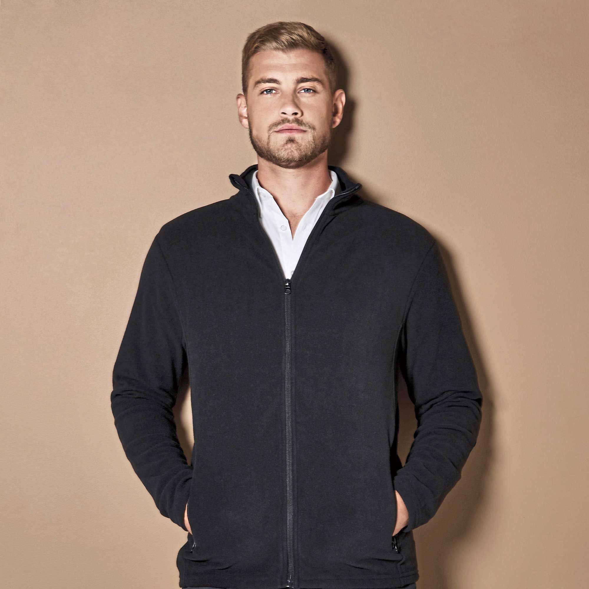 Regular Fit Microfleece Jacke für Herren