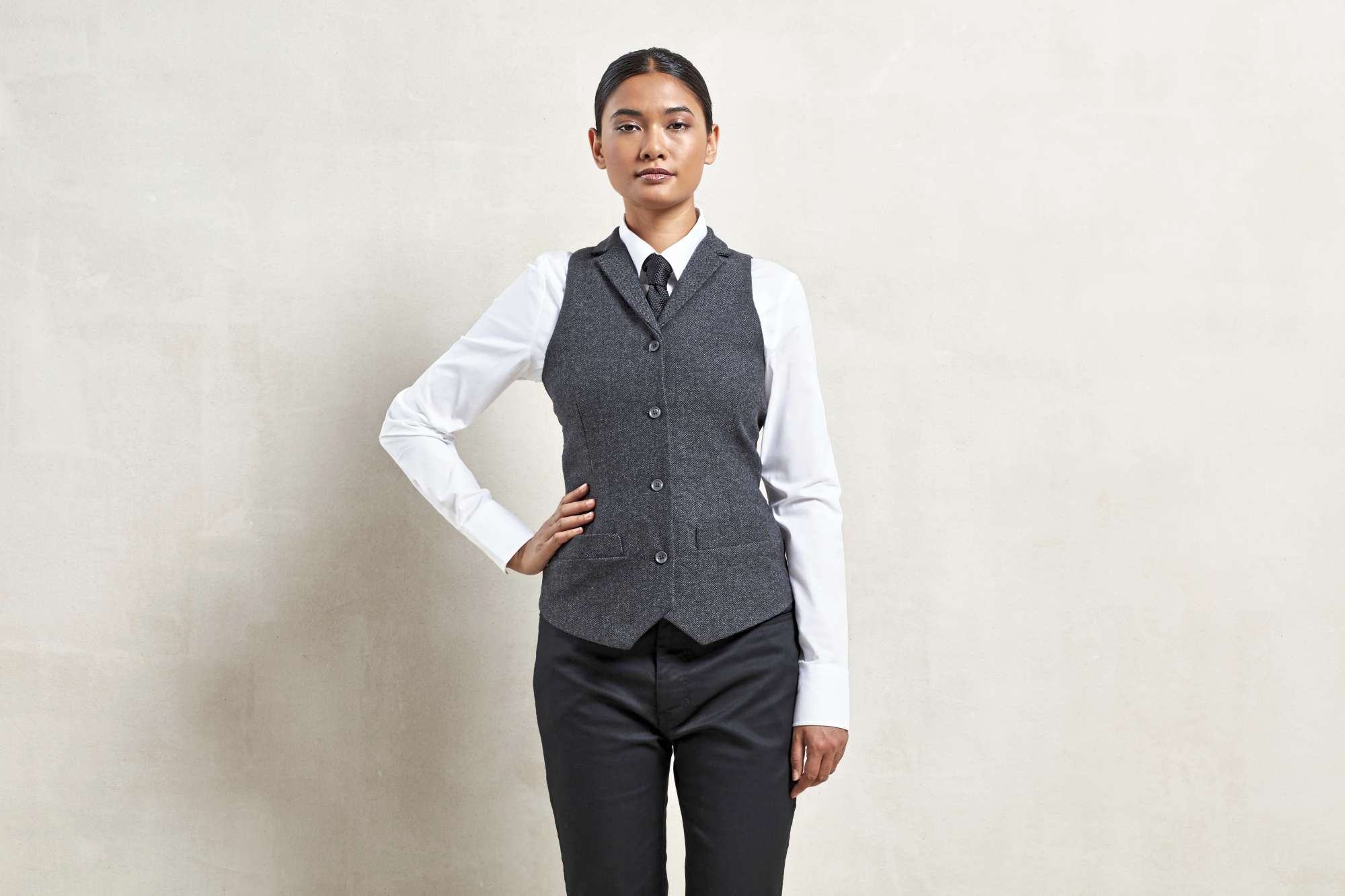 Premier Workwear Herringbone Weste mit Satinrücken für Damen, Navy (ca. Pantone 2766C) S, PW626