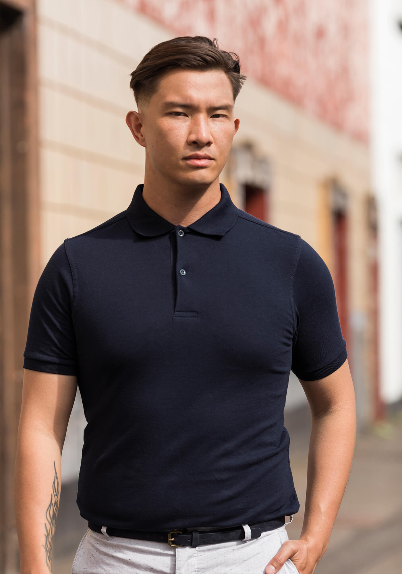 Polo mit Seitenschlitzen für Herren