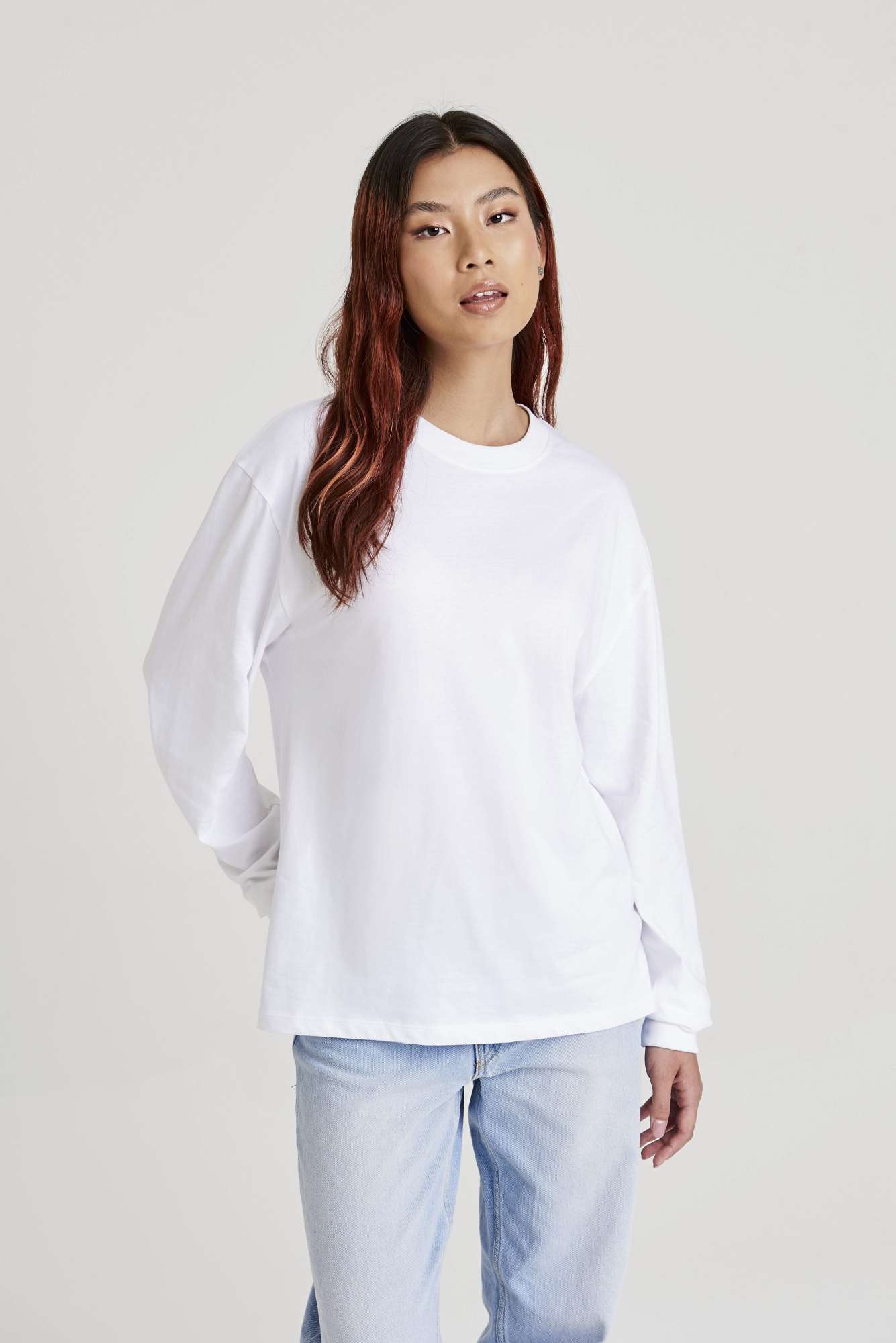 Oversize Langarm T-Shirt aus Baumwolle