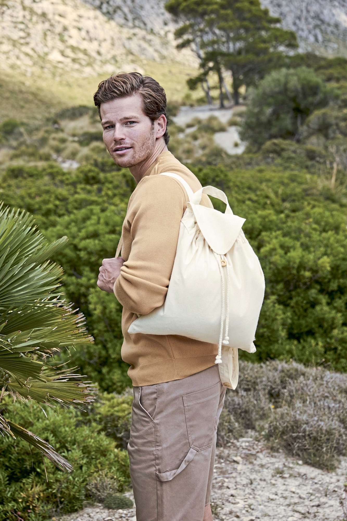 Bio-Baumwoll Rucksack mit Kordelzug