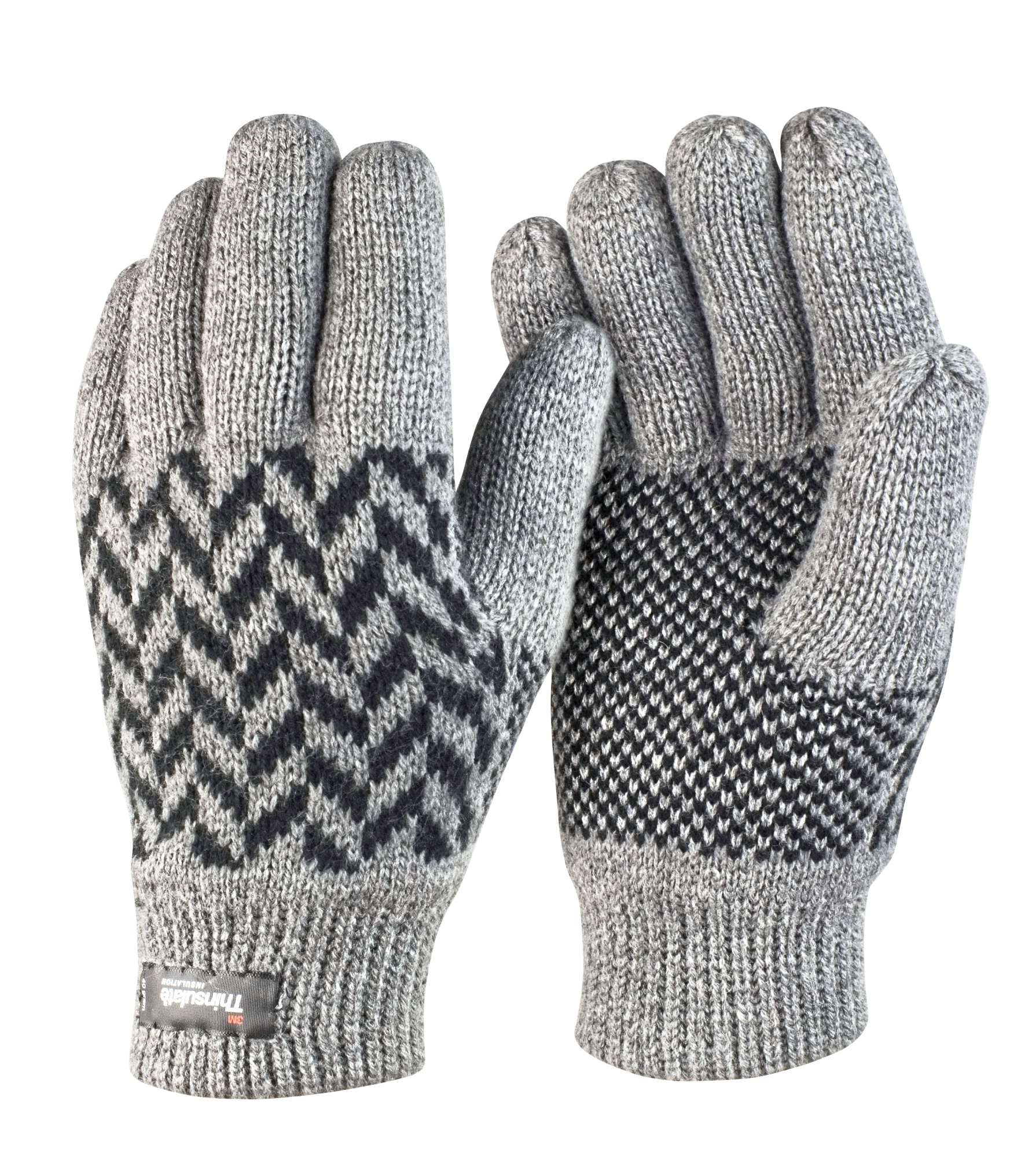 Result Winter Essentials Musterhandschuhe mit Thinsulate™ Futter, Grey/Black S/M, RC365