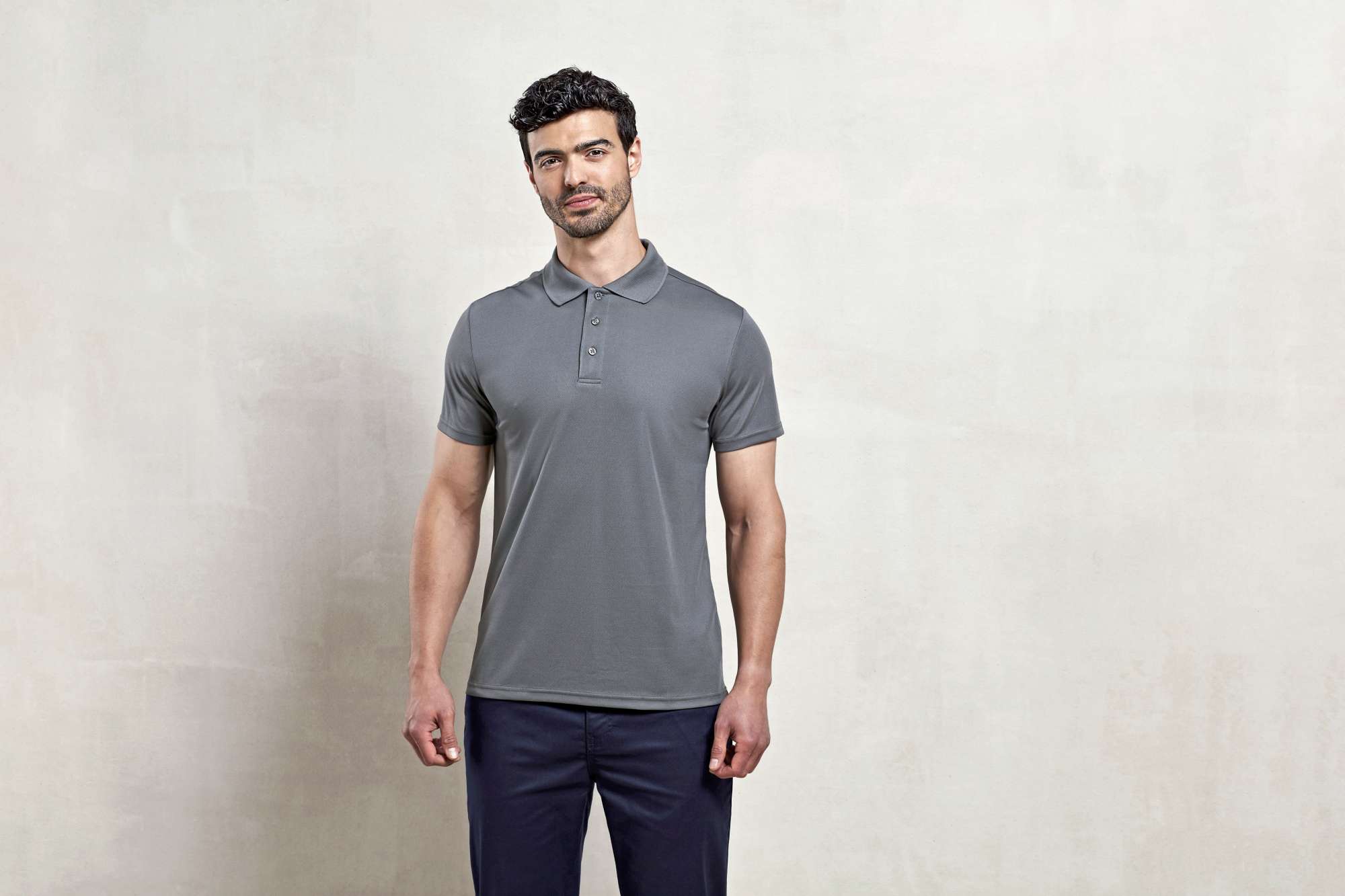 Premier Workwear Nachhaltiges Herren Polo Shirt Spun-Dyed, Dark Grey (ca. Pantone 425C) XL, PW631