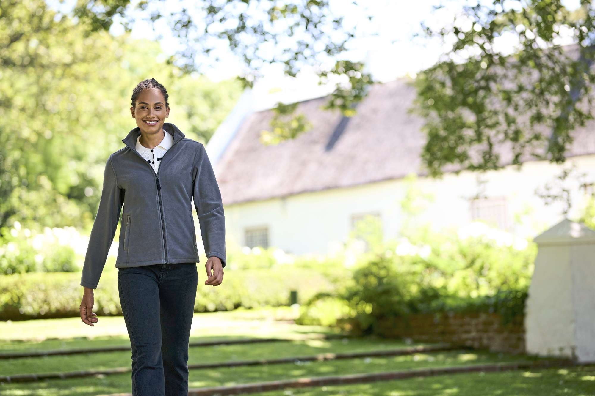 Microfleece Jacke mit Reißverschlusstaschen für Damen