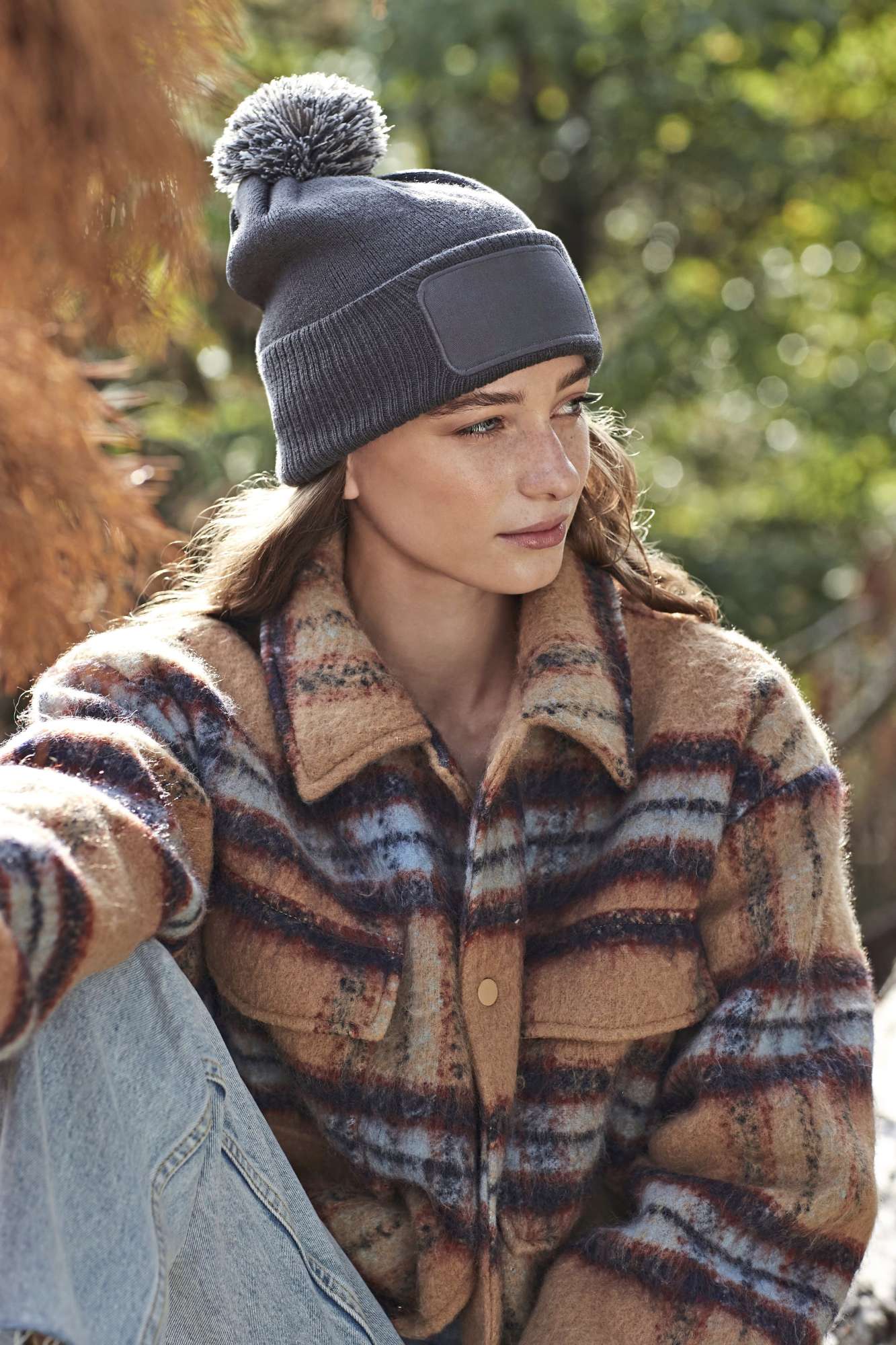 Snowstar® Patch Beanie mit Bommel