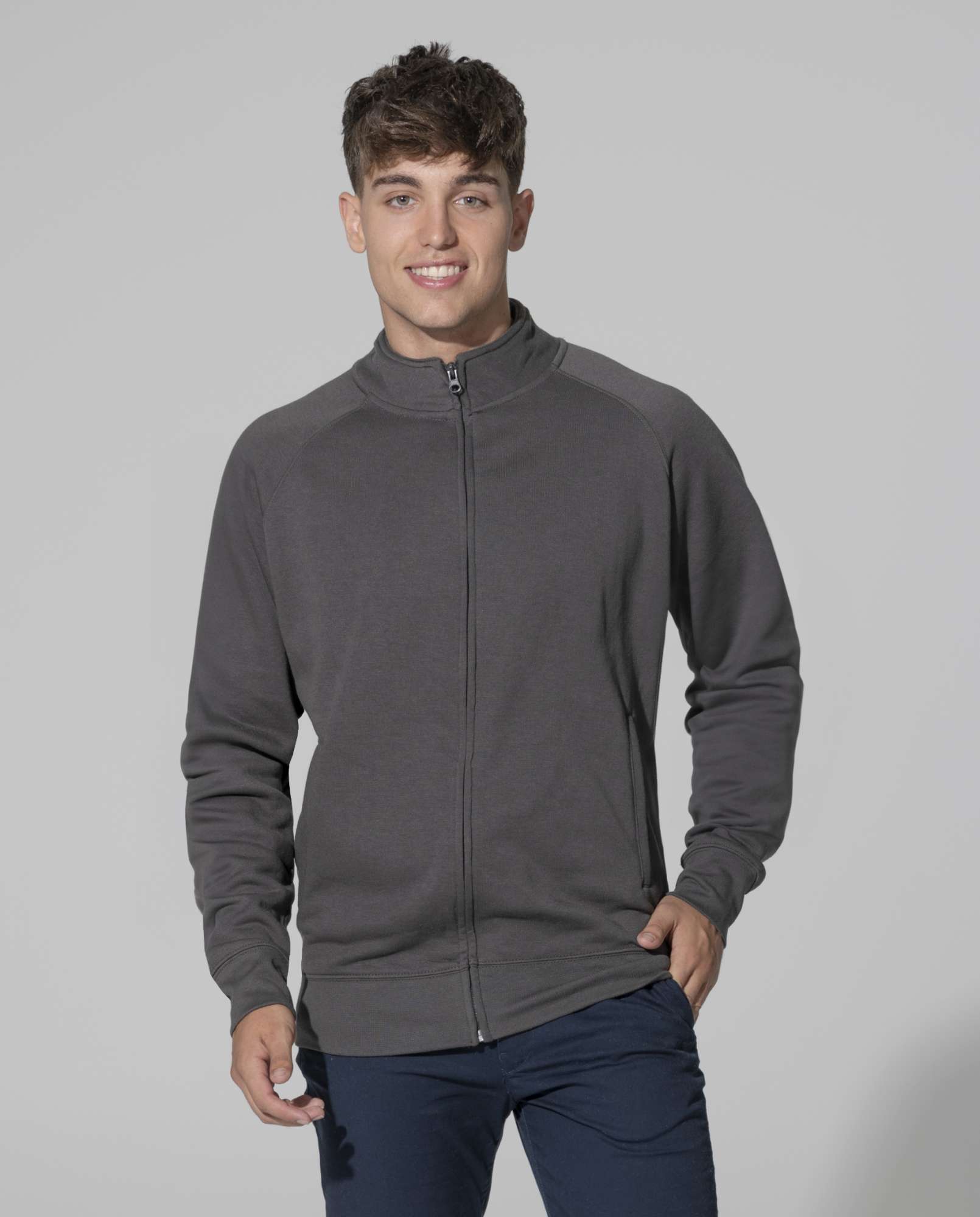 JHK Full-Zip Sweatshirt mit Raglanärmeln, Khaki XXL, JHK401
