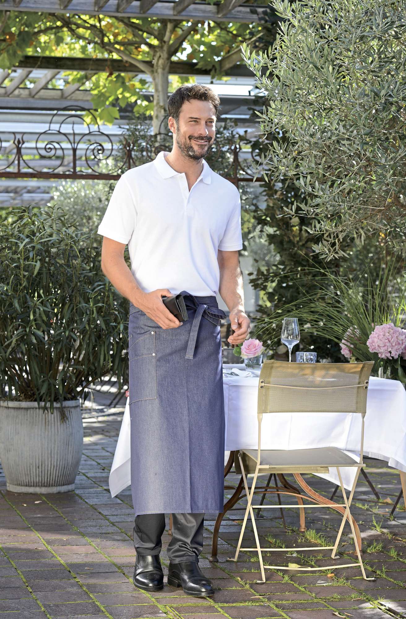 Bistro-Schürze Oricola in Denim-Optik