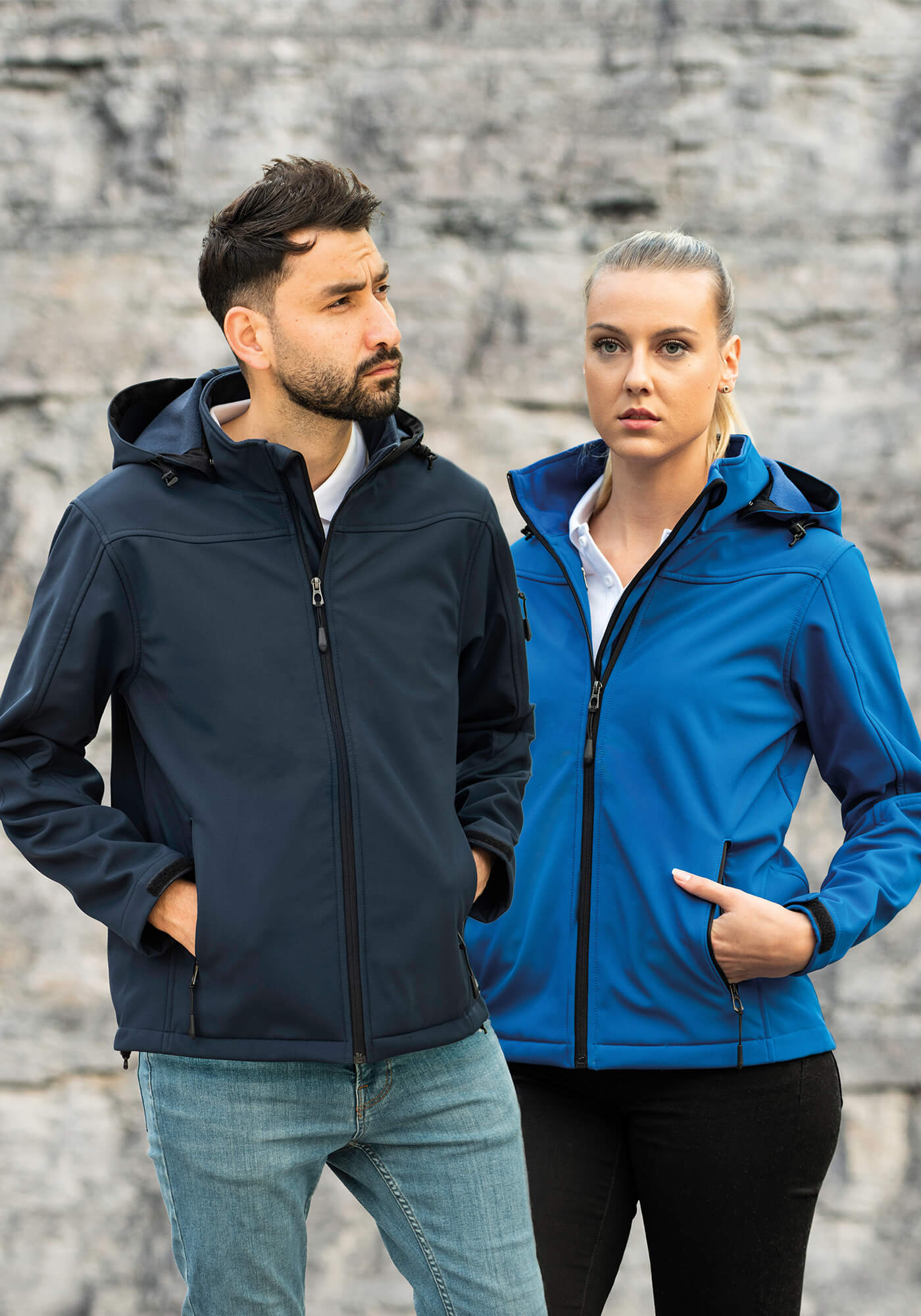 HRM Men´s Hooded Soft-Shell Jacket Royal Blue 4XL (HRM1101), HRM1101