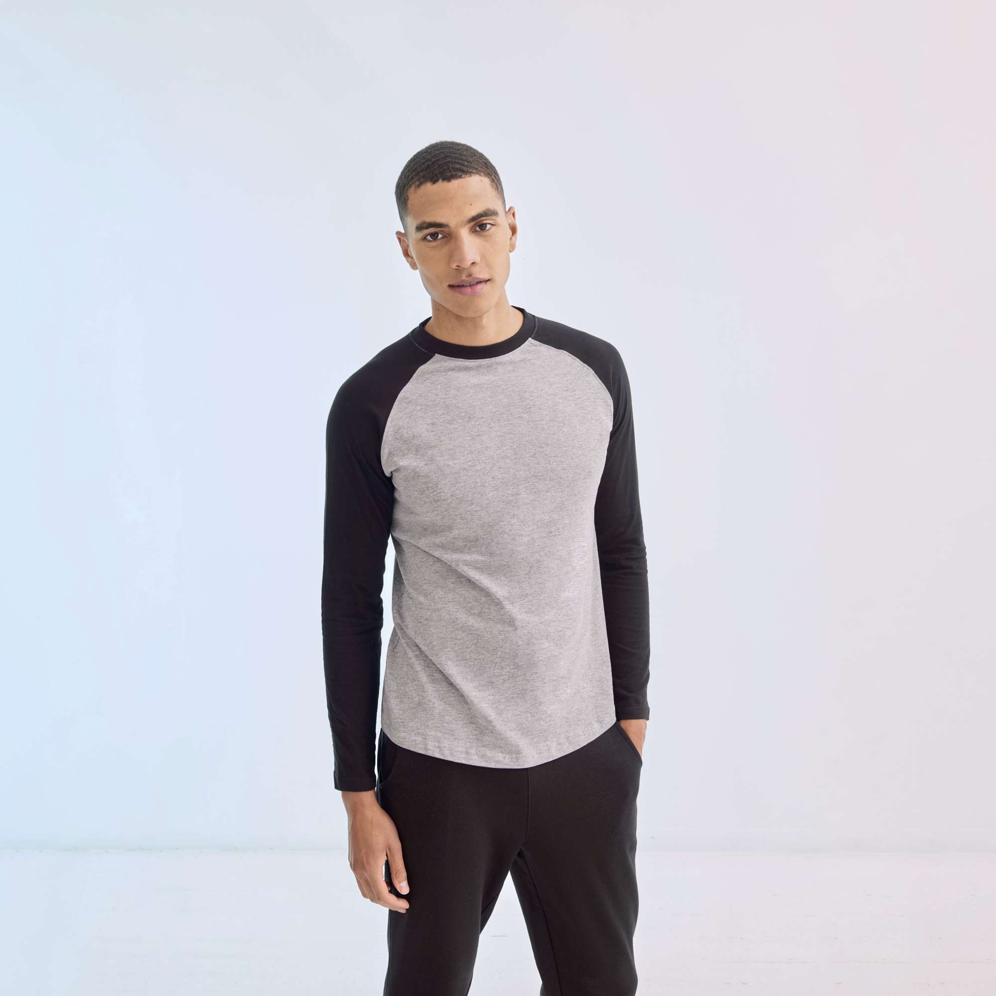 Langarm Raglan T-Shirt aus Baumwolle