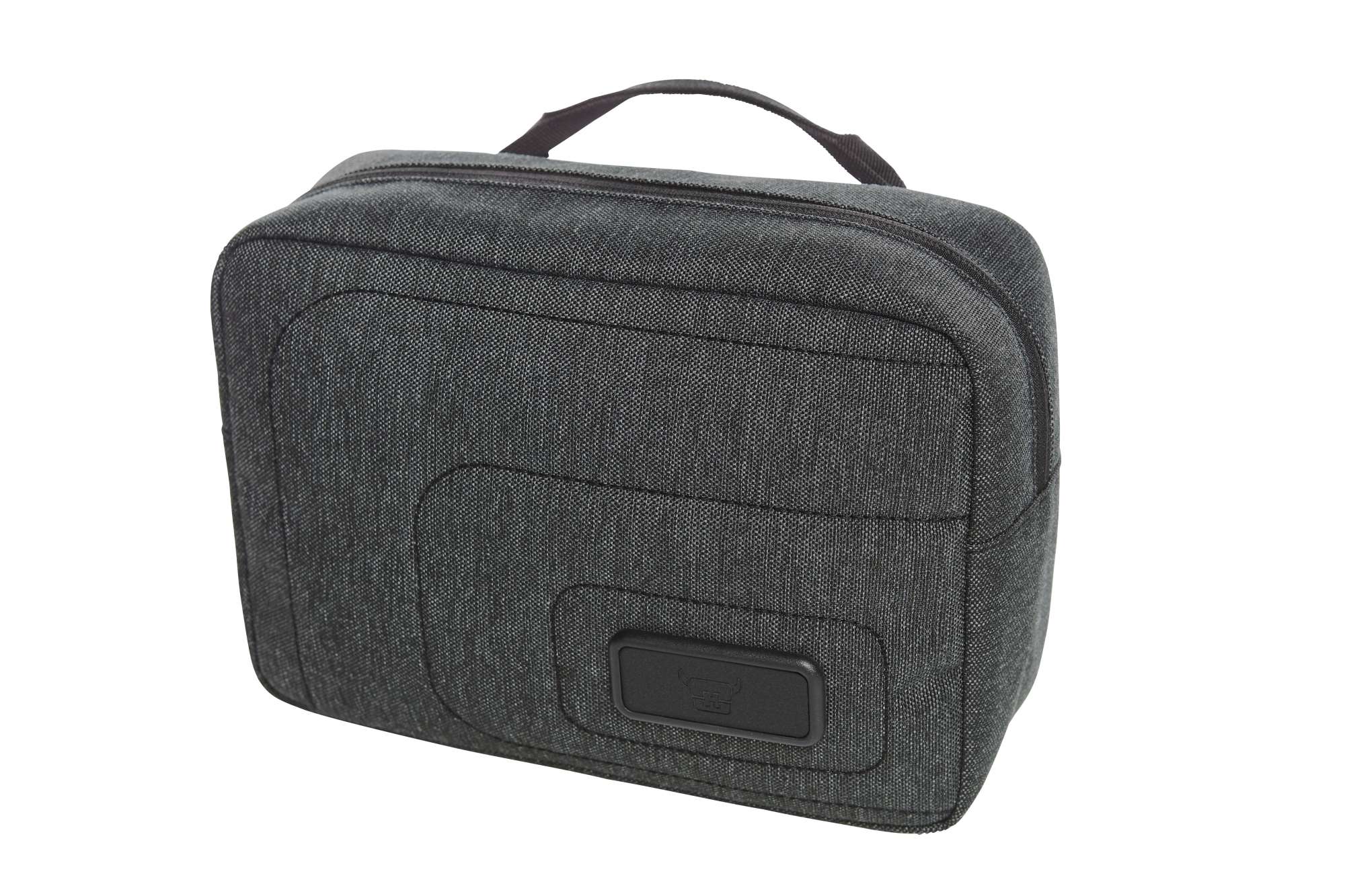 Halfar Gepolsterte Reißverschlusstasche mit Fächern, Black/Grey-Sprinkle 24 x 17 x 9 cm, HF16055