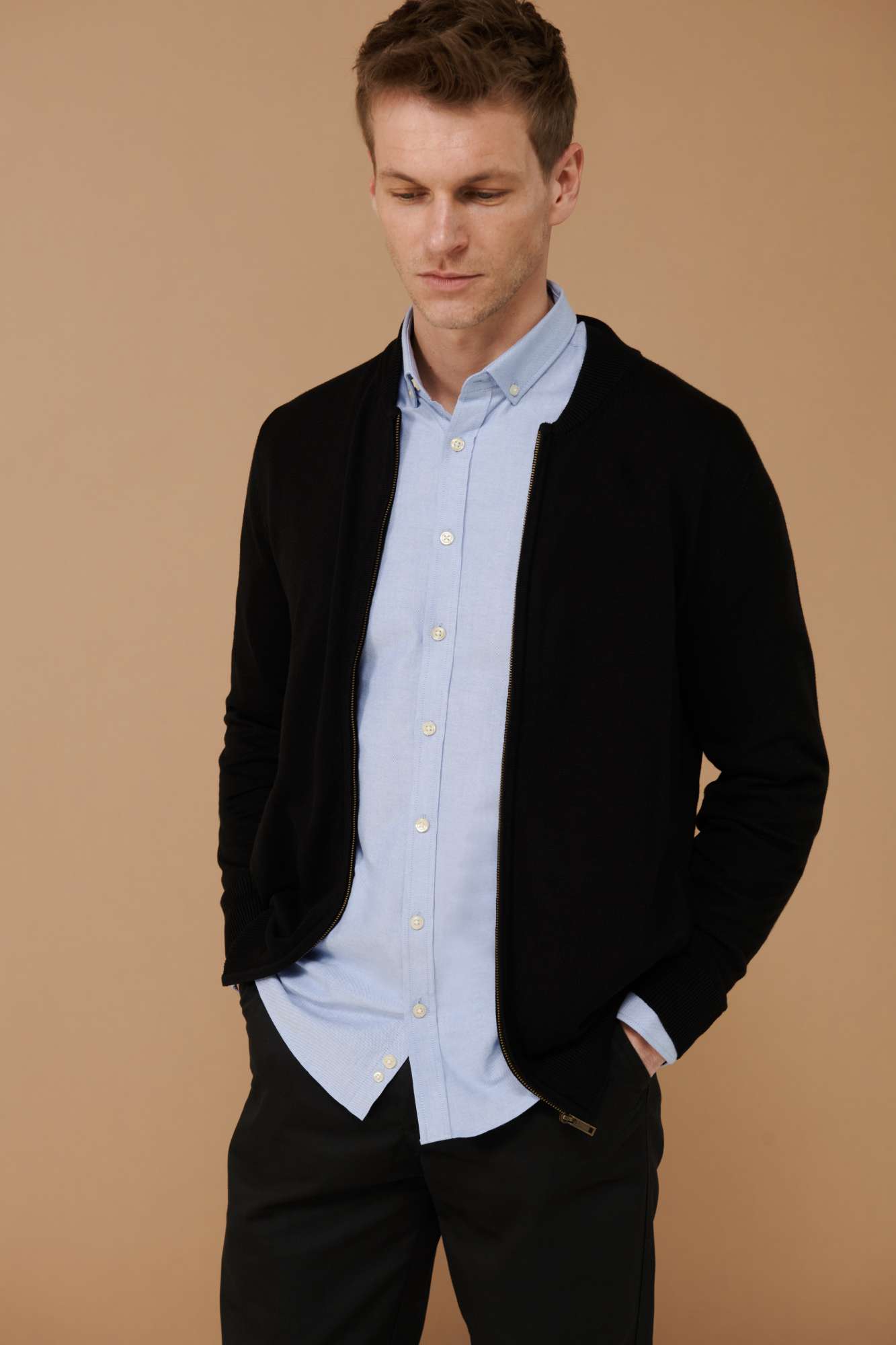 Henbury Feinstrick Bomberjacke mit Reißverschluss, Grey Marl XXS, W718