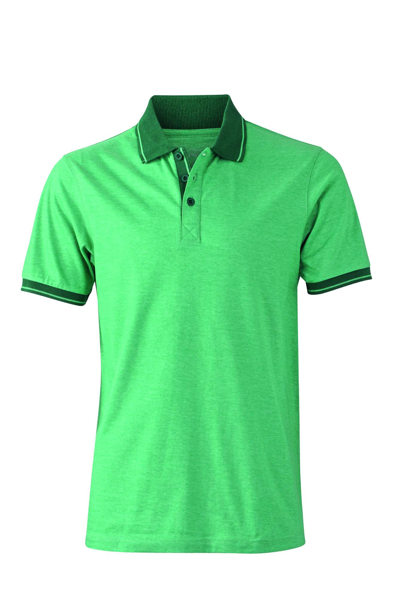 Melange Polo mit Kontraststreifen für Herren