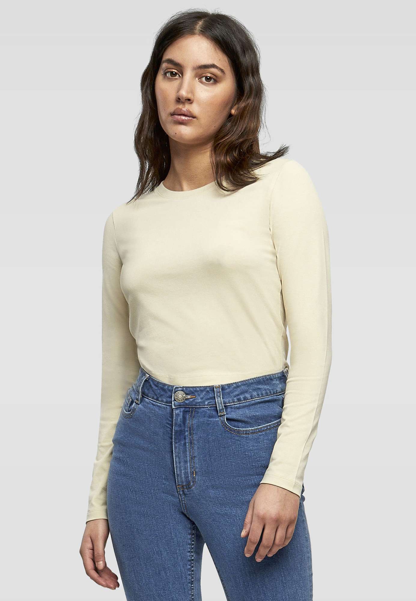 Bauchfreies Damen Longsleeve T-Shirt