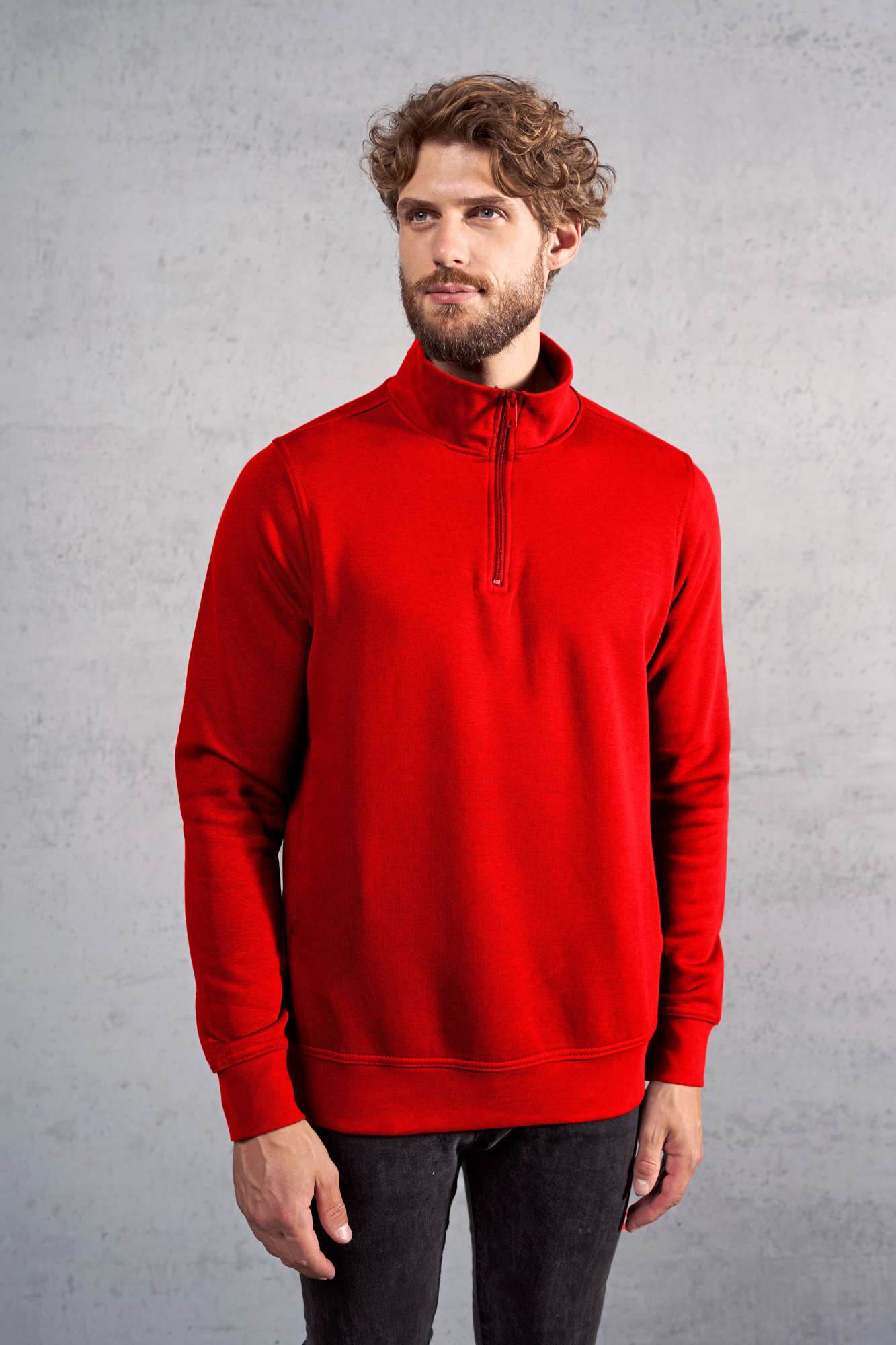 Promodoro Troyer mit Seitentasche und Halbmond, Charcoal (Solid) 4XL, E5052