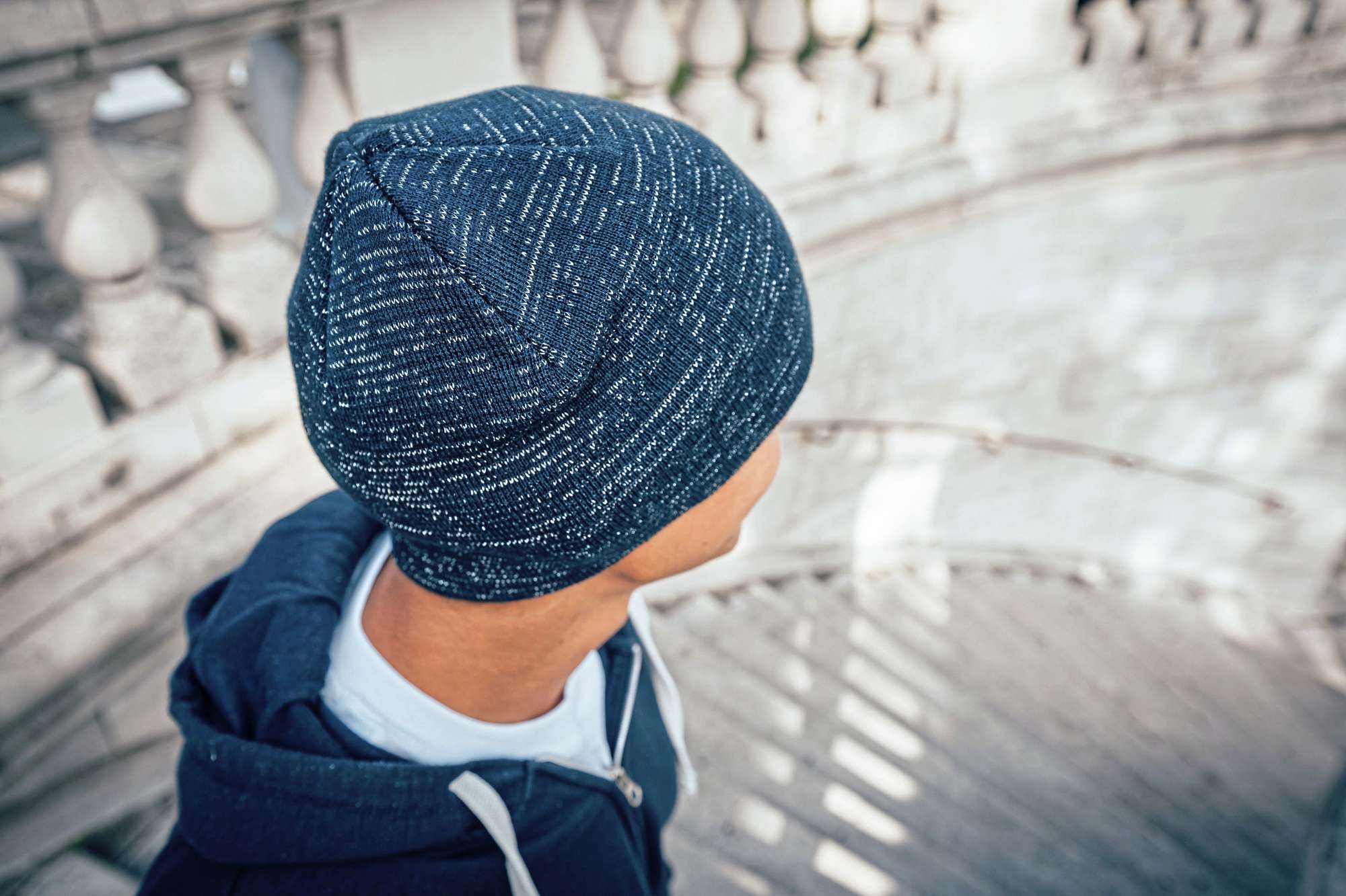 Reflektierender Beanie aus Recycling-Polyester