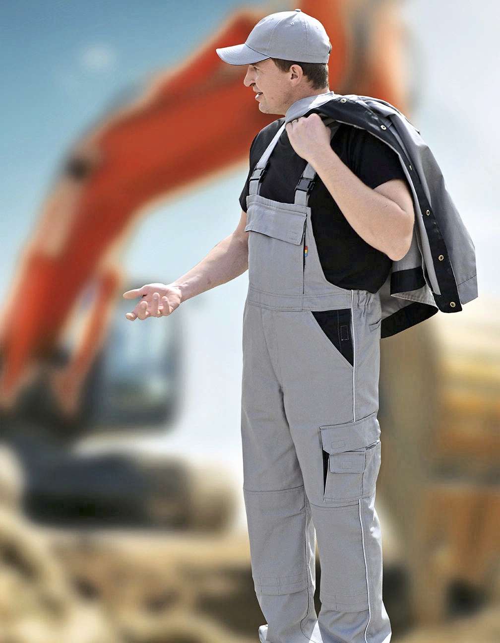 Carson Contrast Carson Kontrast Latzhose aus Baumwolle-Polyester, White/Grey 94, CR483