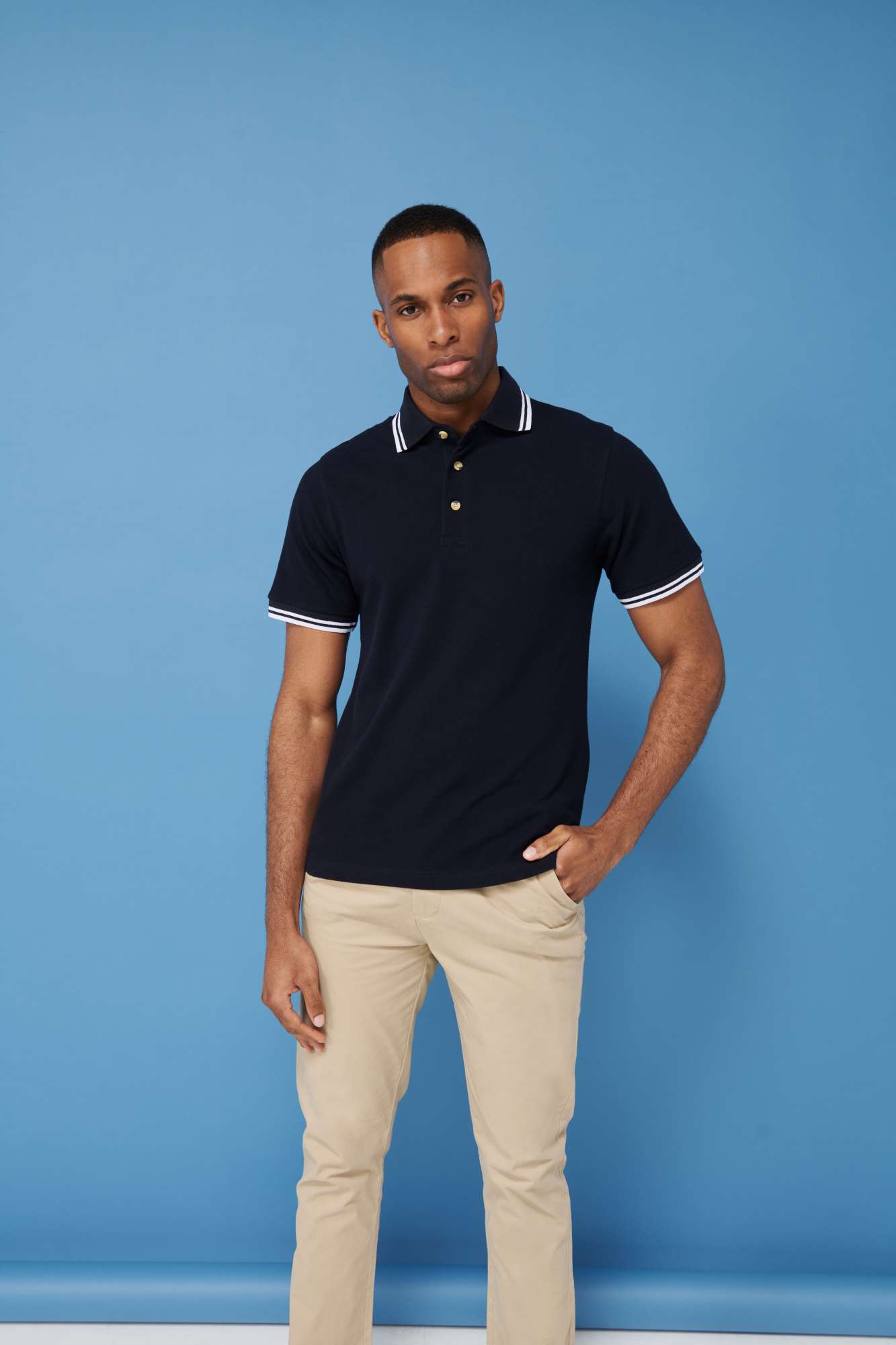 Piqué Polo Shirt mit Kontrast-Streifen