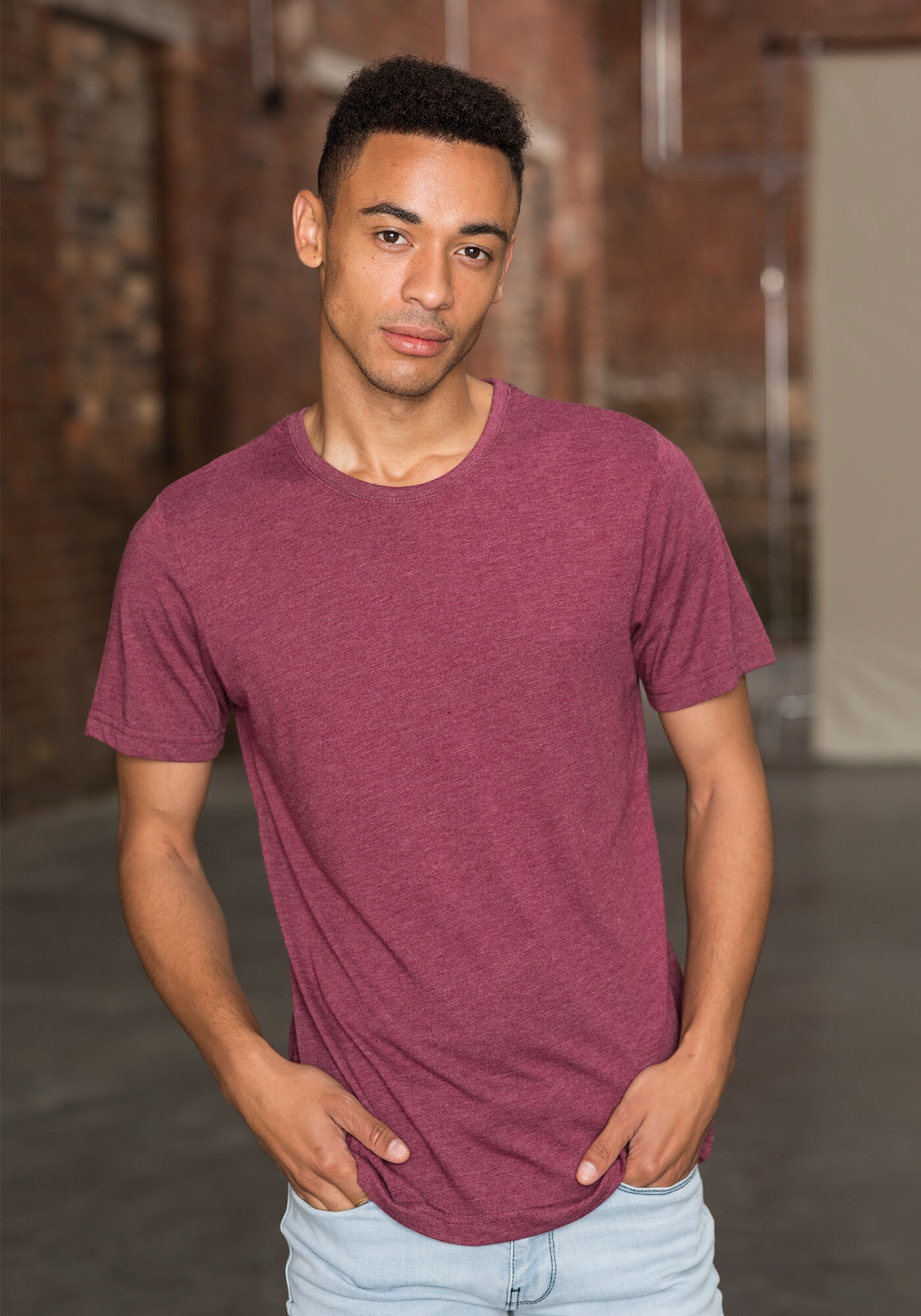 Tri-Blend Herren T-Shirt mit Rundhals