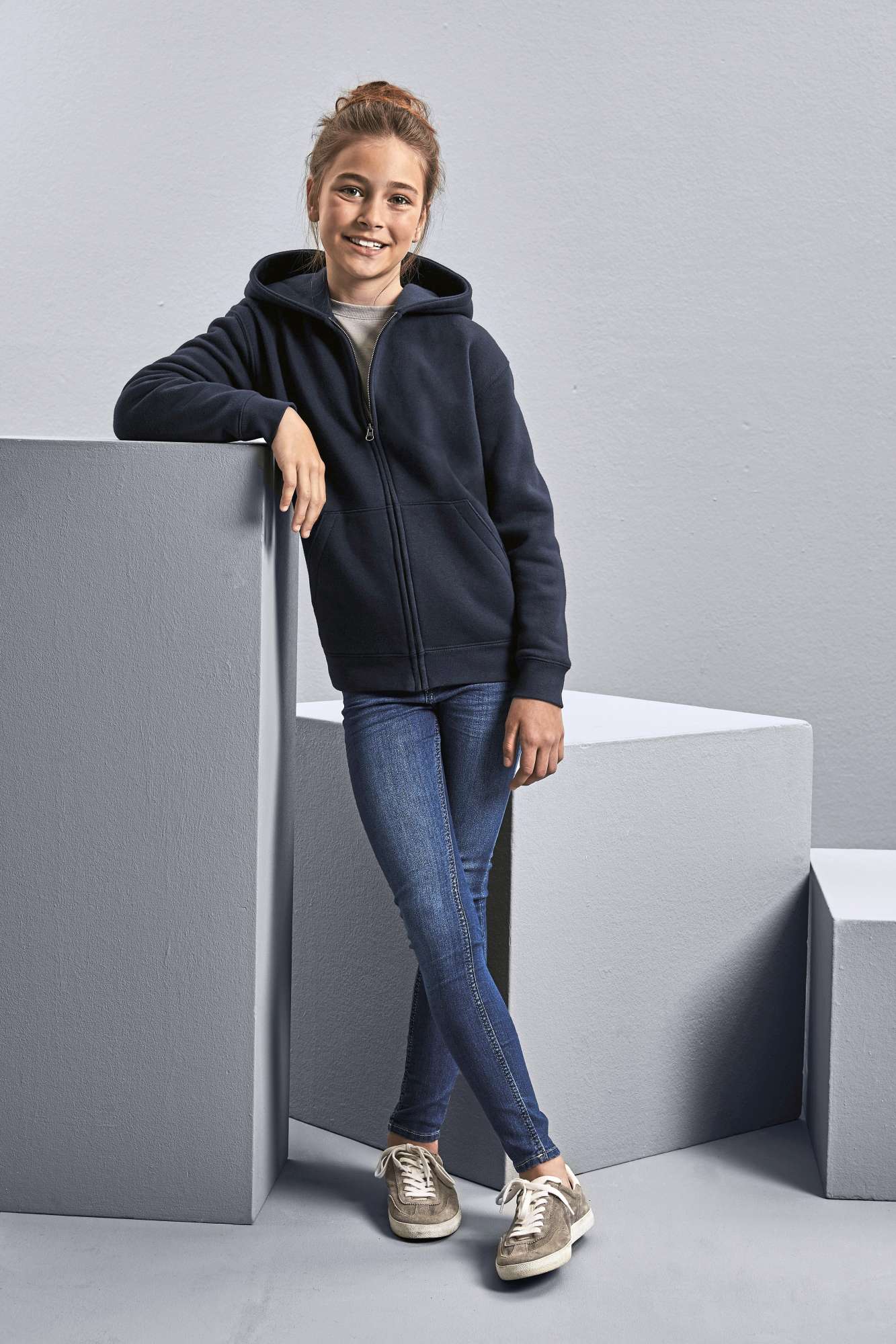 Zipped Hooded Sweatshirt aus Baumwolle