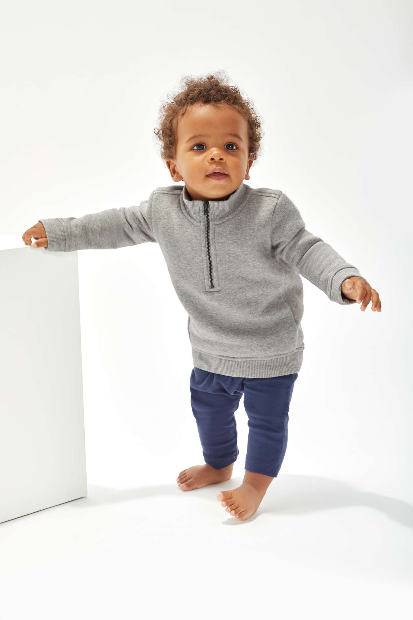 Babybugz Baby Quarter Zip Sweatshirt aus Bio-Baumwolle, Navy 18-24 Monate, BZ66