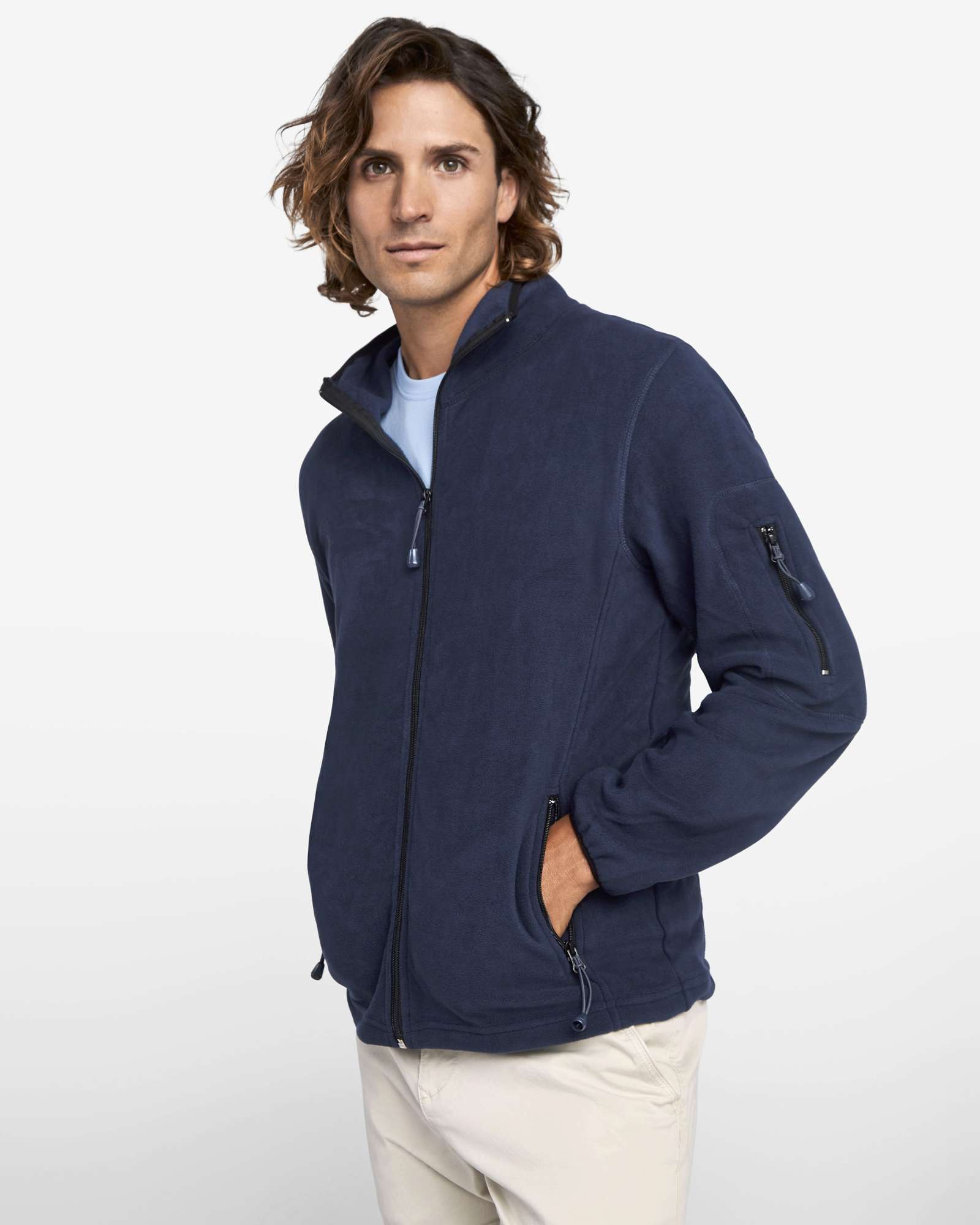 Microfleece Jacke mit hohem Kragen