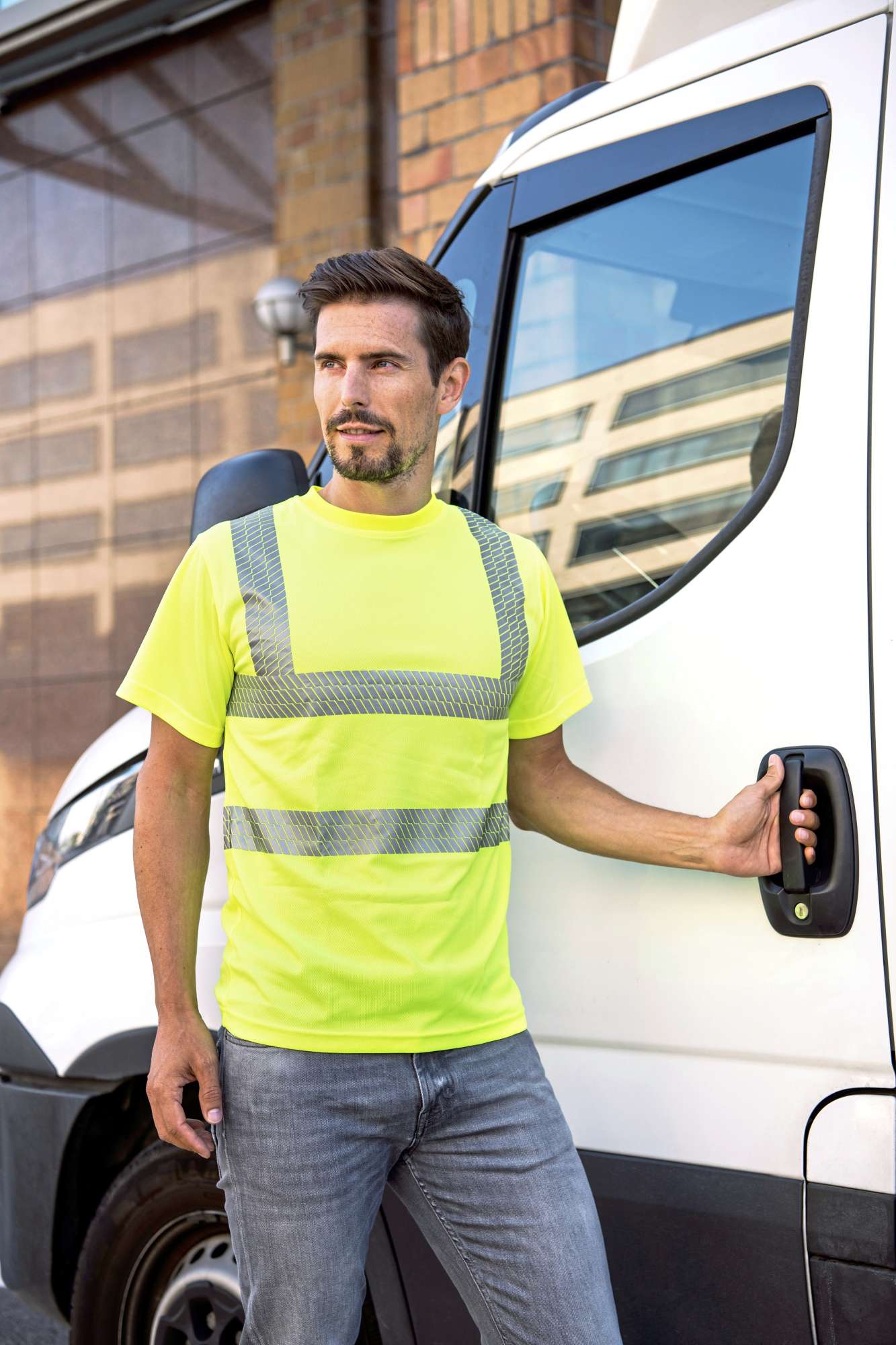 Korntex Hi-Vis T-Shirt mit segmentierten Reflexionsstreifen, Signal Yellow M, KX072
