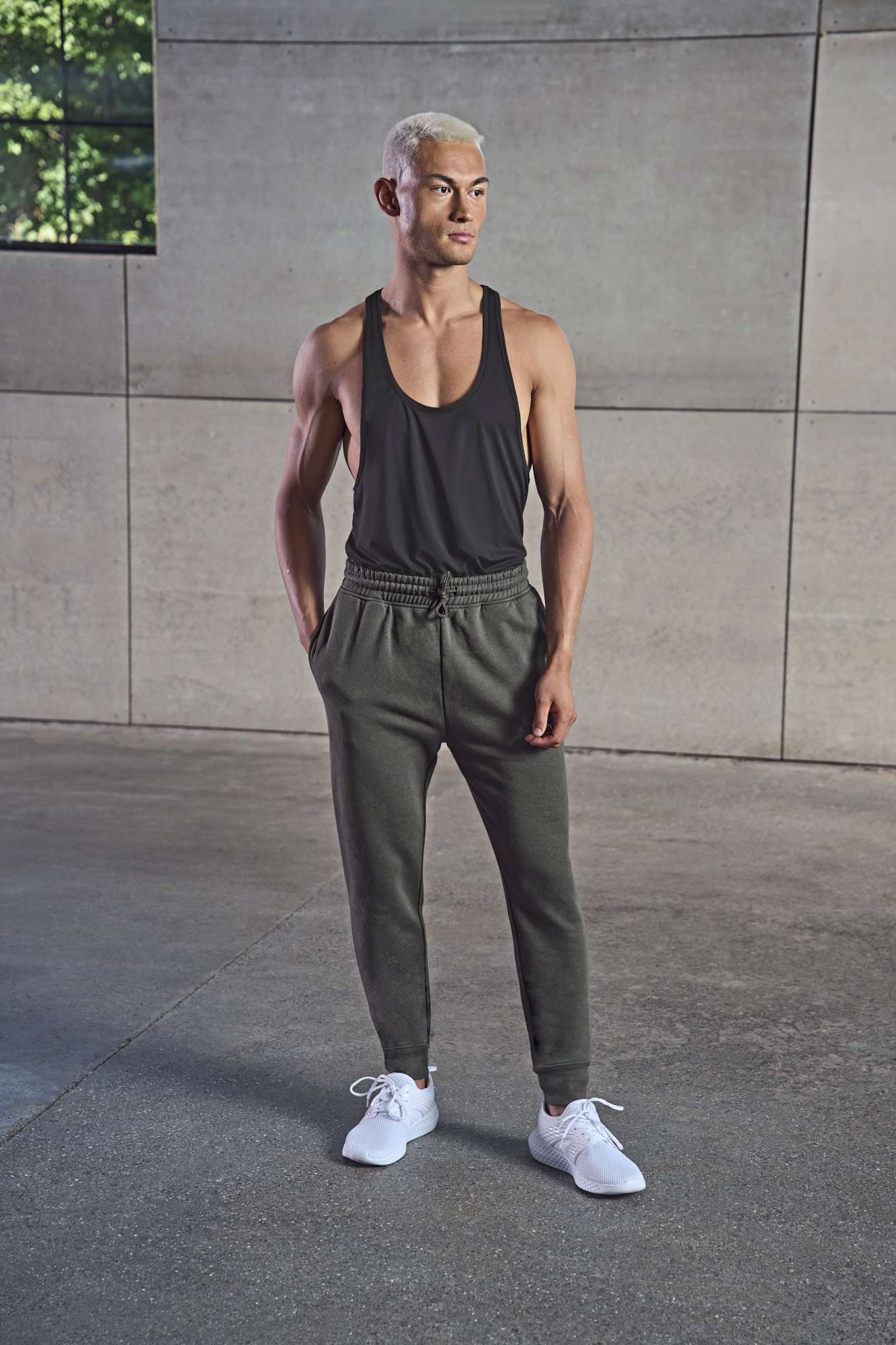 Tombo Fleece Jogginghose mit elastischem Bund, Black XL, TL720