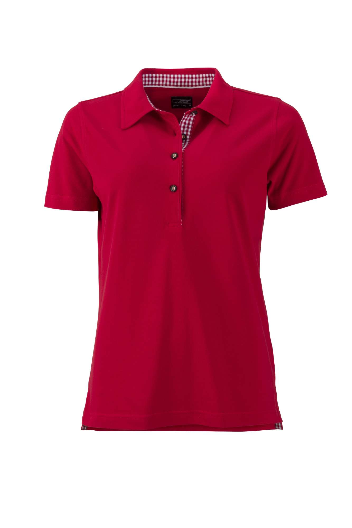 James&Nicholson Traditional Polo mit Trachtenknöpfen für Damen, Navy/Red XL, JN715