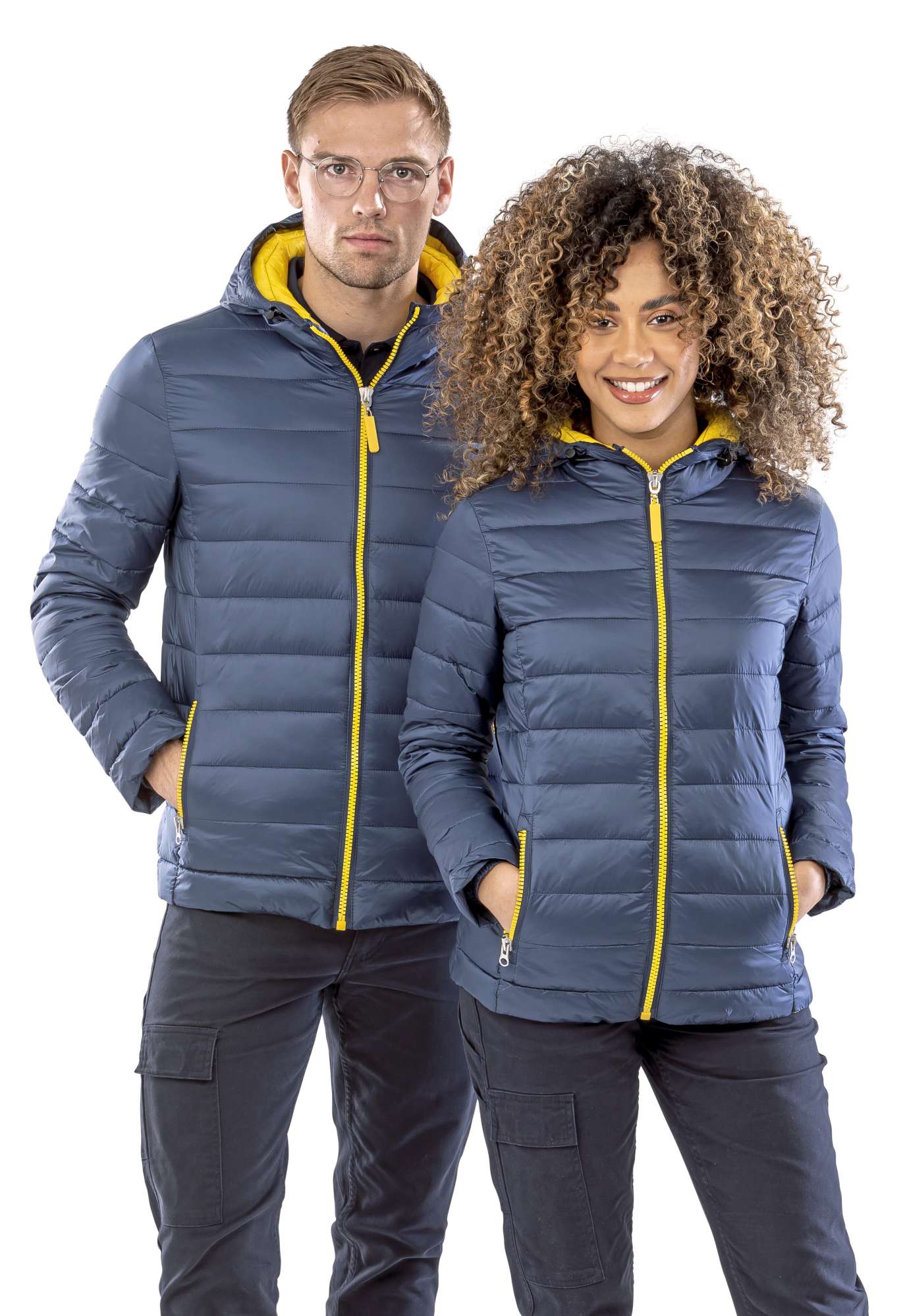 Result Steppjacke mit Kapuze und Taschen für Damen, Black/Lime XL, RT194F