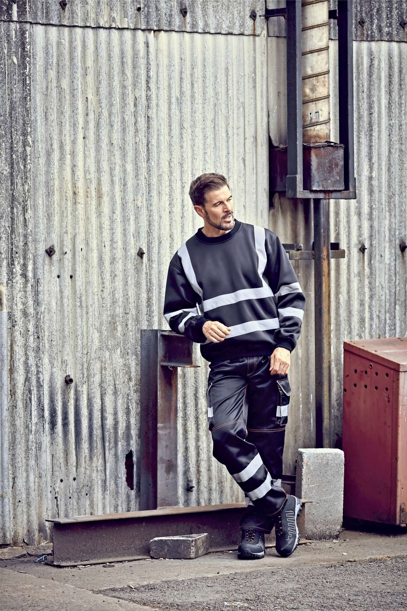 YOKO Hi-Vis Sicherheits-Sweatshirt mit Reflexstreifen, Hi-Vis Orange XL, YK510
