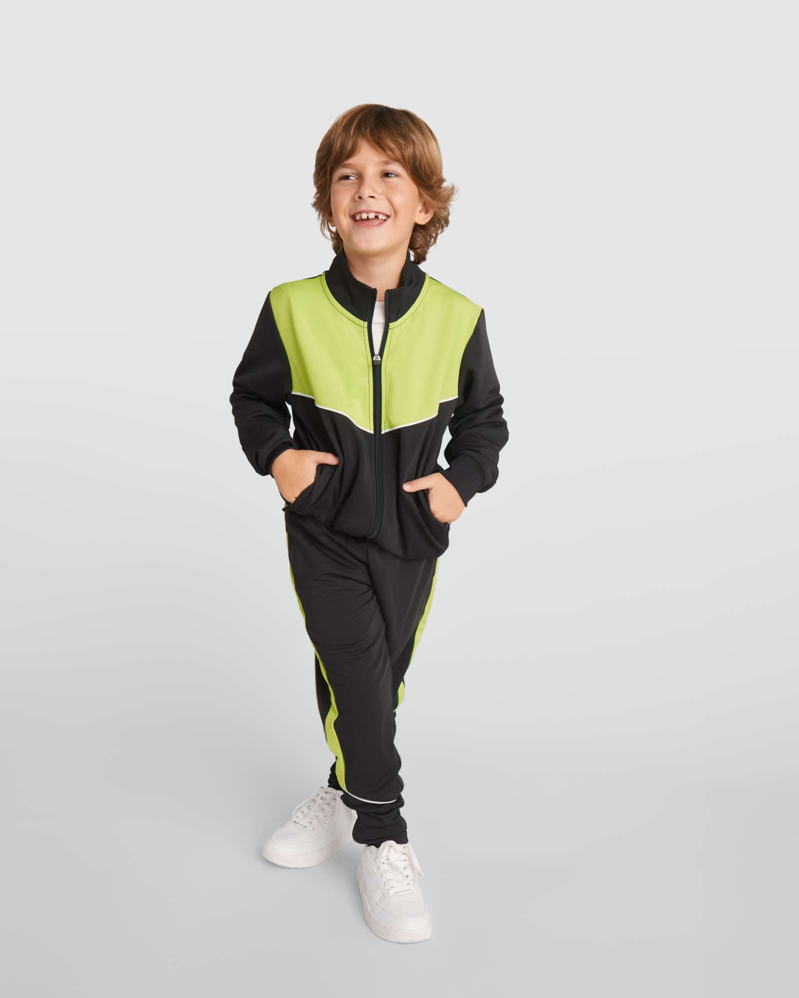 Roly Sport Trainingsanzug Evans mit Reißverschluss für Kinder, Navy Blue 55/Yellow 03 6 Jahre, RY6402K