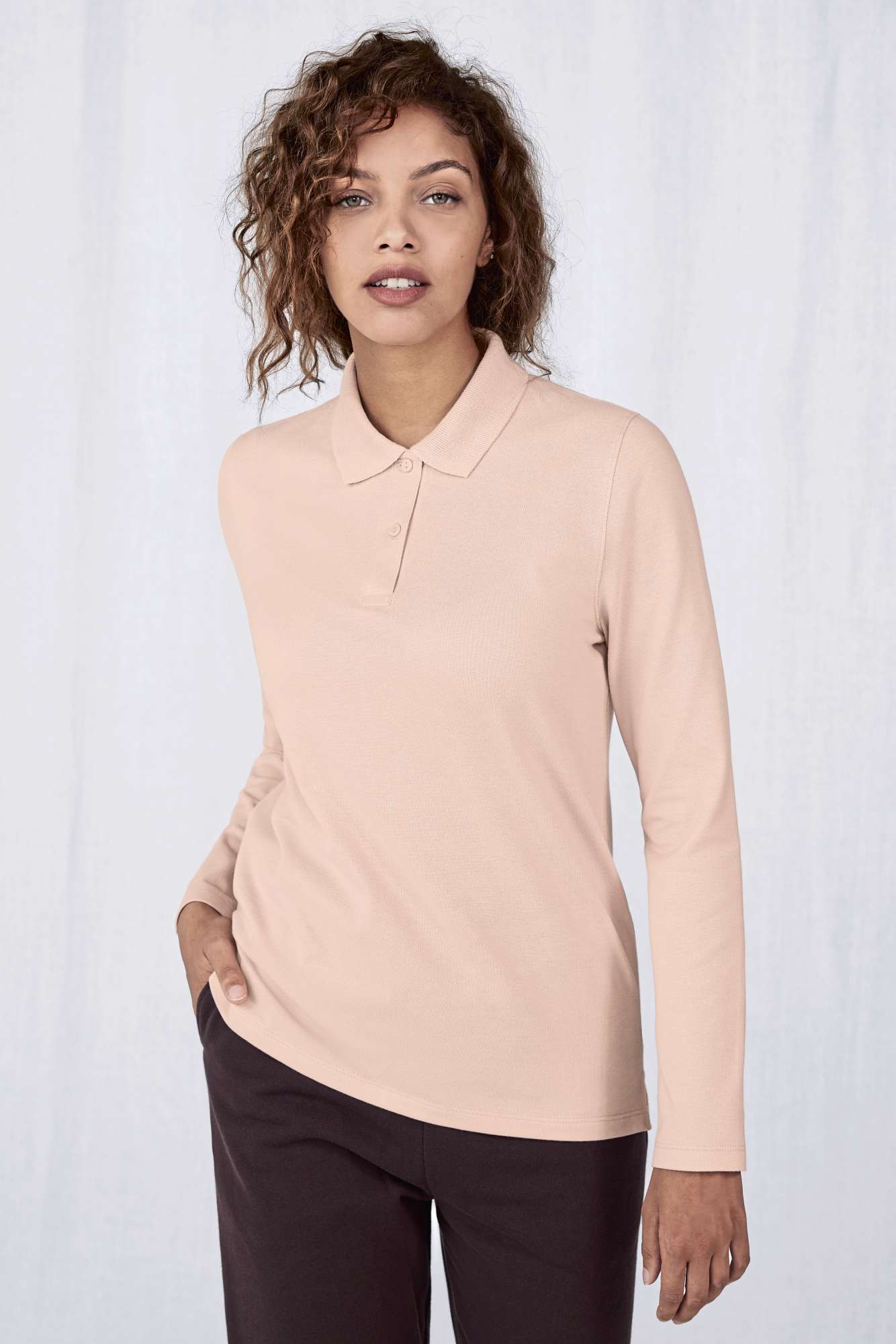B&C Langarm-Polo 210 aus Baumwolle, Red XL, BCPW464