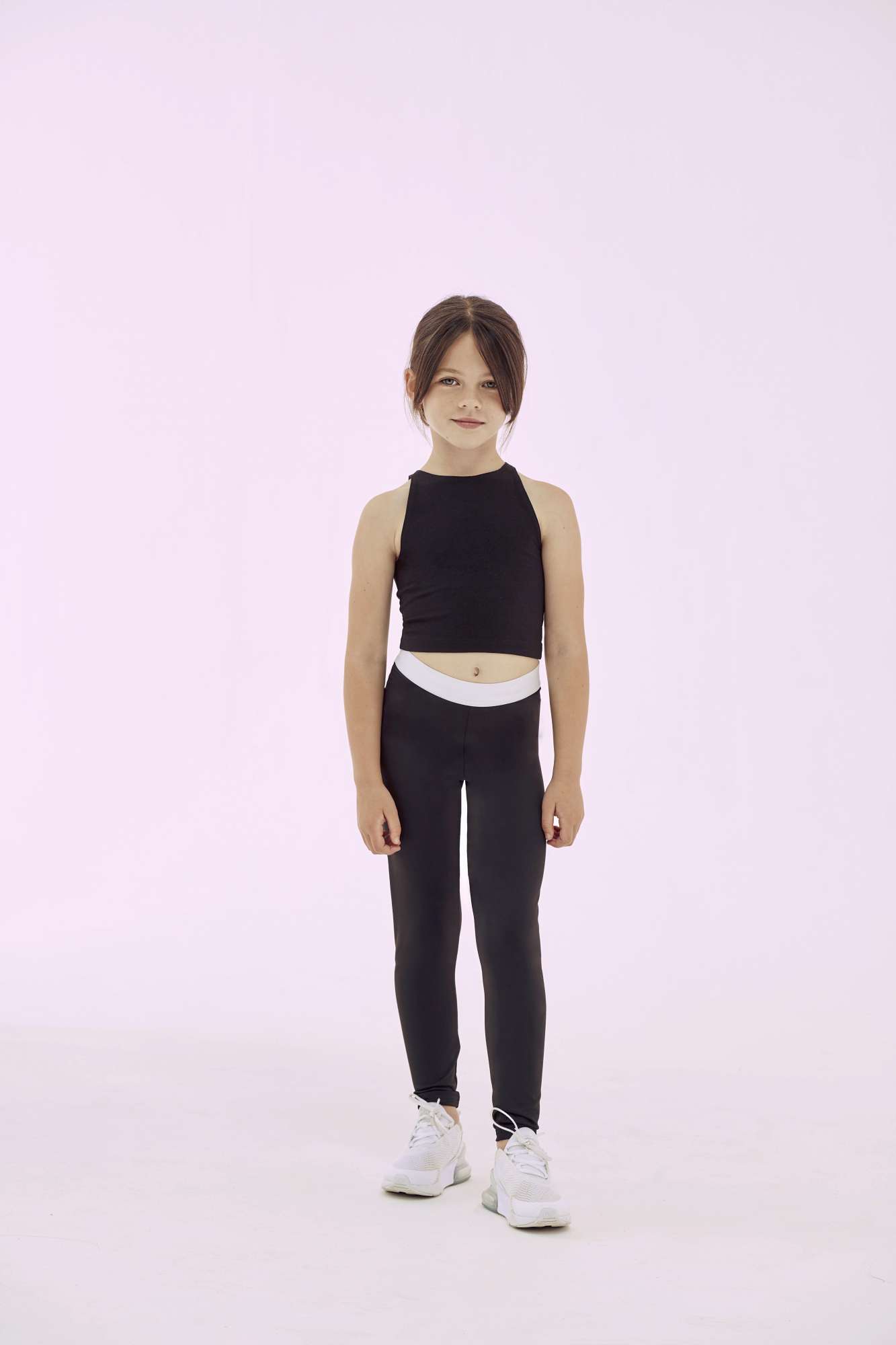 SF Minni Leggings mit Jacquard-Bund für Kinder, Black/White 5/6 Jahre, SM426