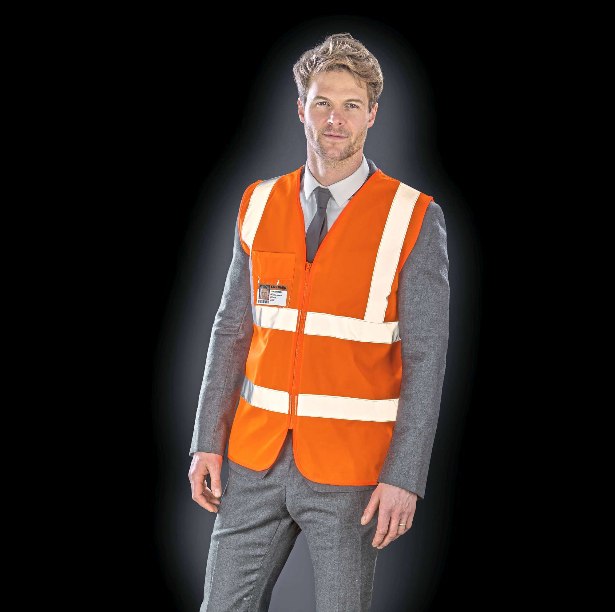 Result Safe-Guard Zip I.D. Safety Tabard Fluorescent Orange L/XL (RT202), RT202