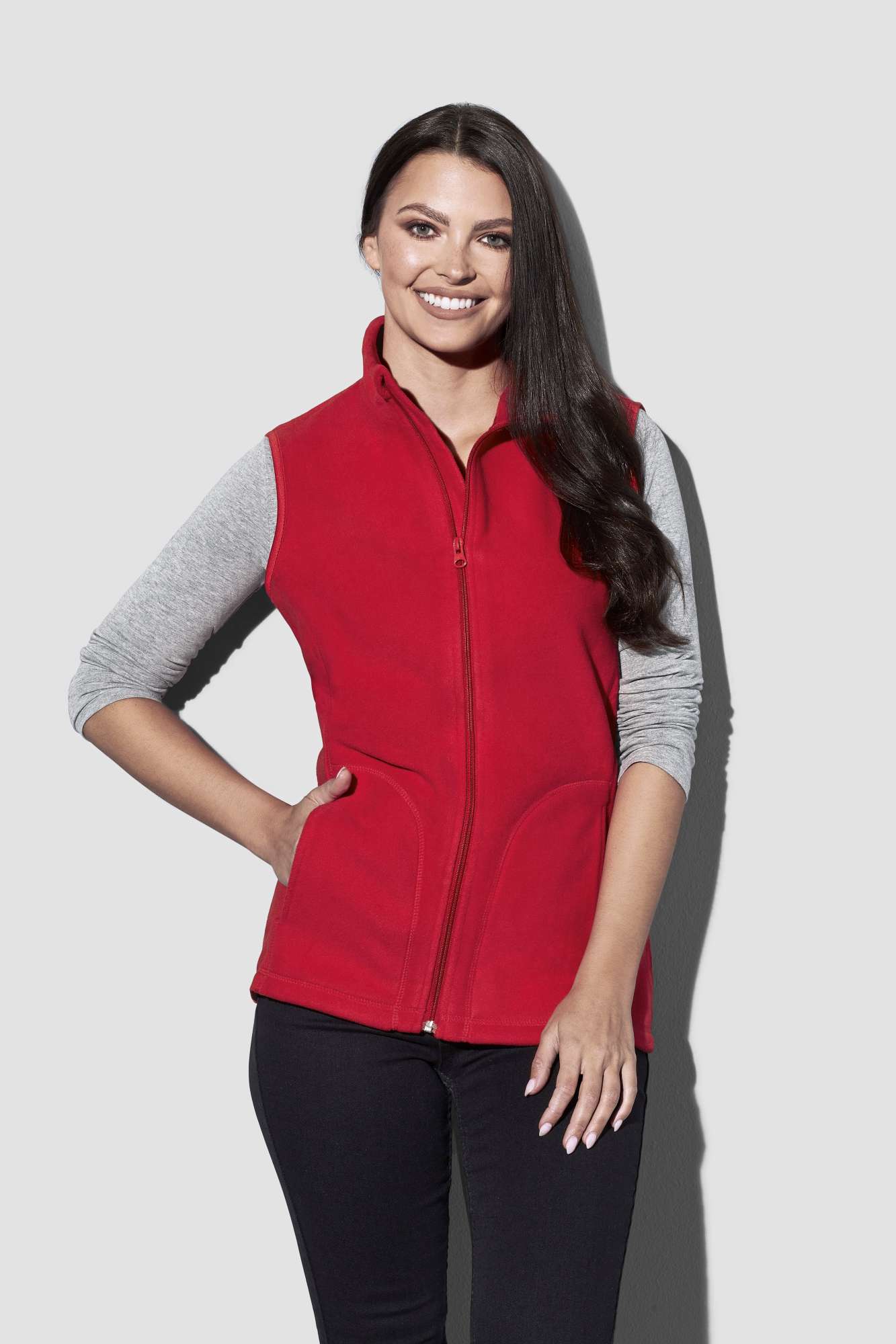 Fleece Weste mit Stehkragen für Damen