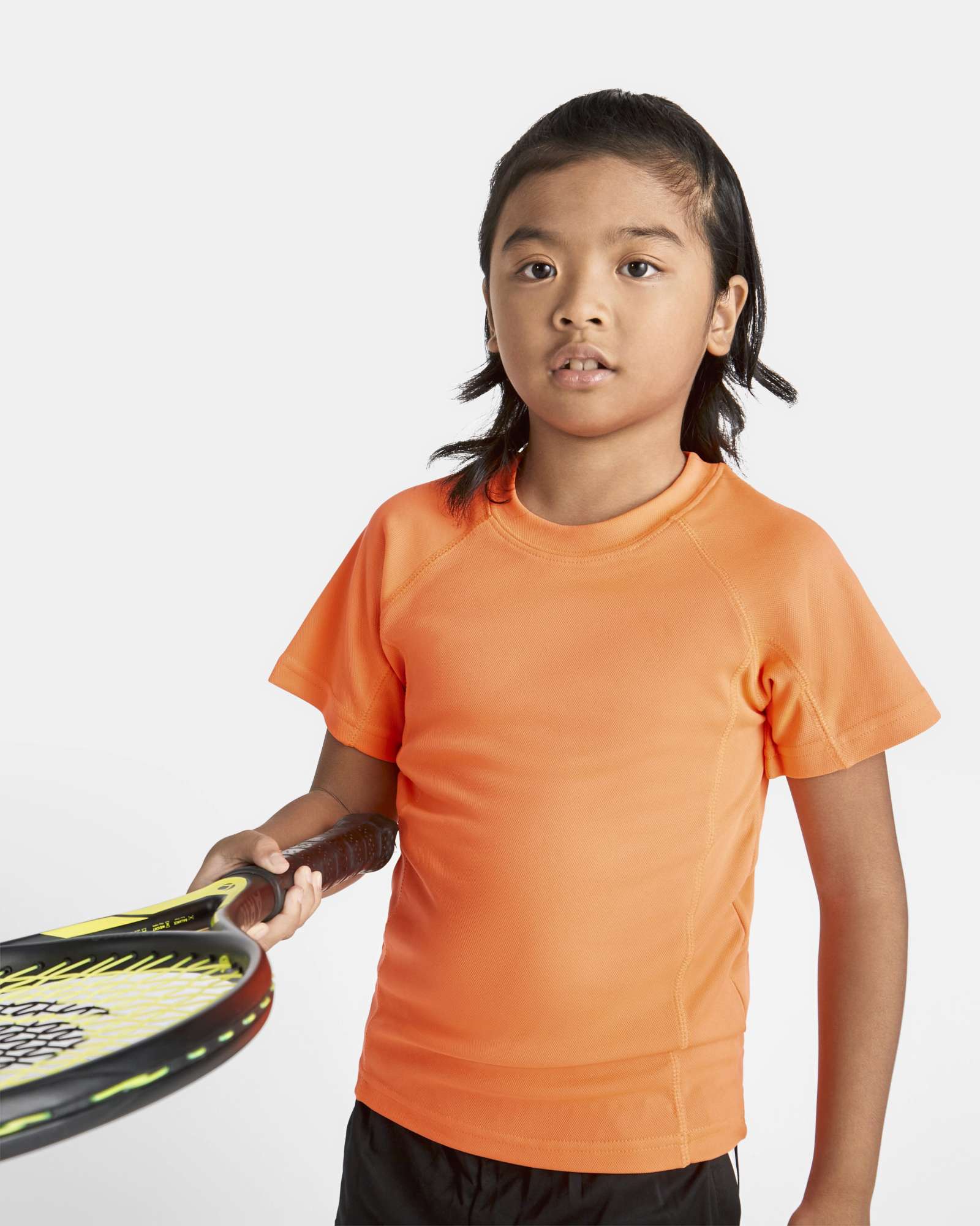 Roly Sport Sportliches Kinder-T-Shirt mit Raglan-Ärmeln, Fluor Yellow 221 12 Jahre, RY0425K