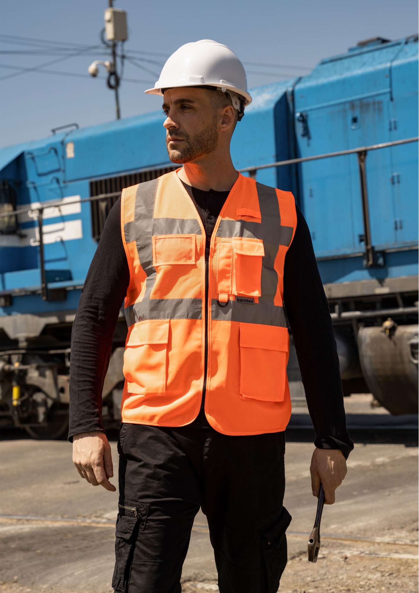 Korntex Multifunktionale Hi-Vis-Meshweste Athens, Blue XL, KX808