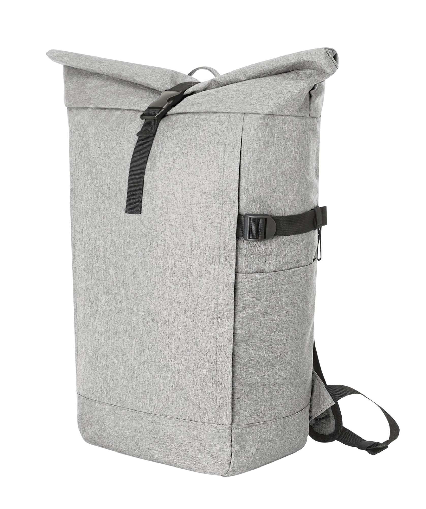 Halfar Notebook-Rucksack Circle aus RPET mit Polsterung, Black Melange 35 x 47 x 16 cm, HF8032