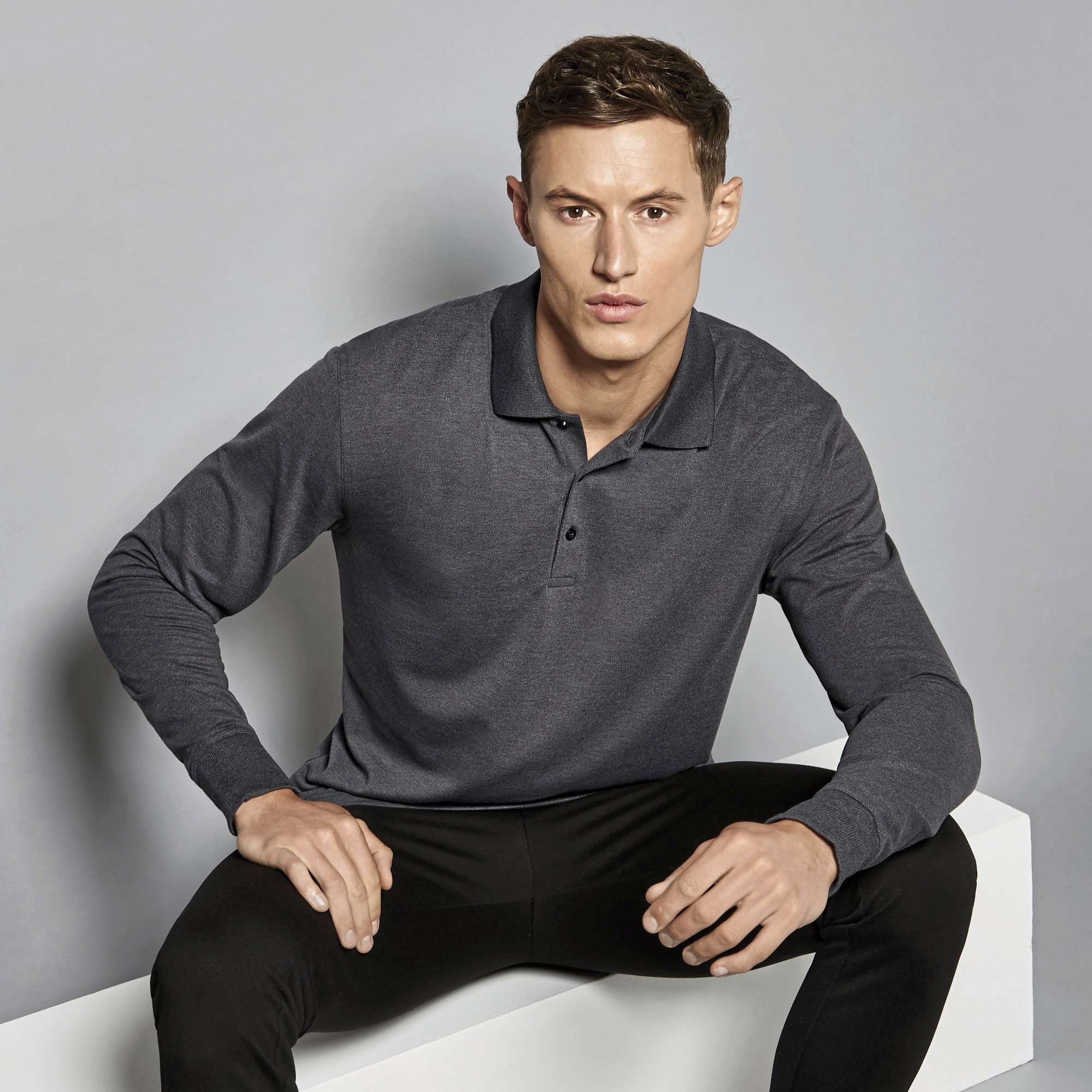 Langarm Poloshirt Oeko-Tex 100 für Herren