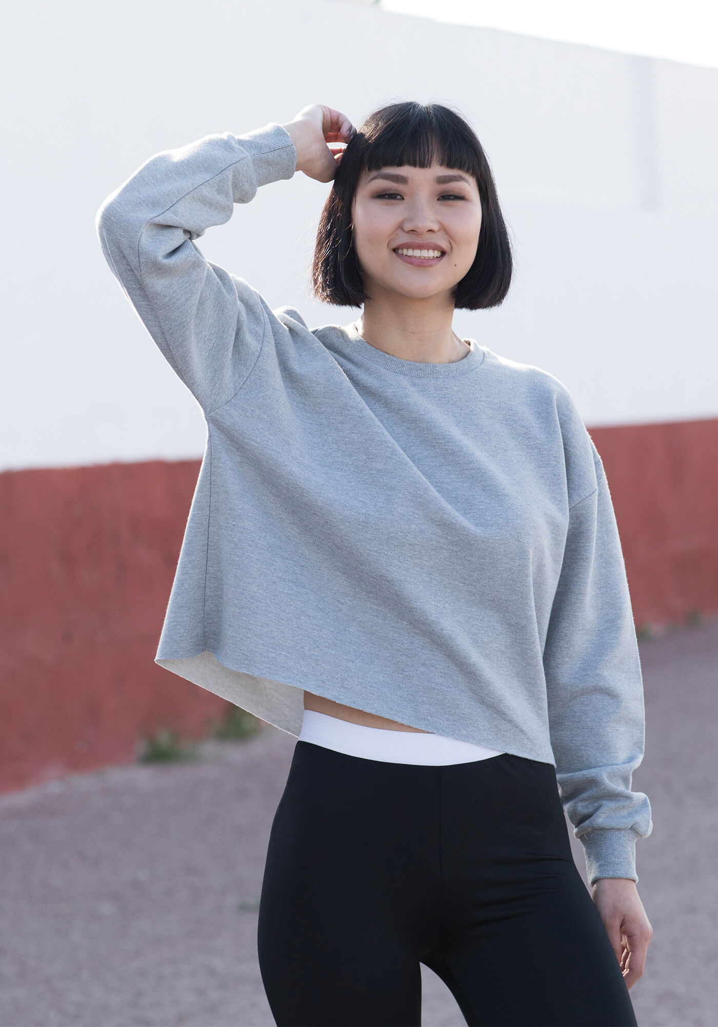 Übergroßer, kurz geschnittener Sweater