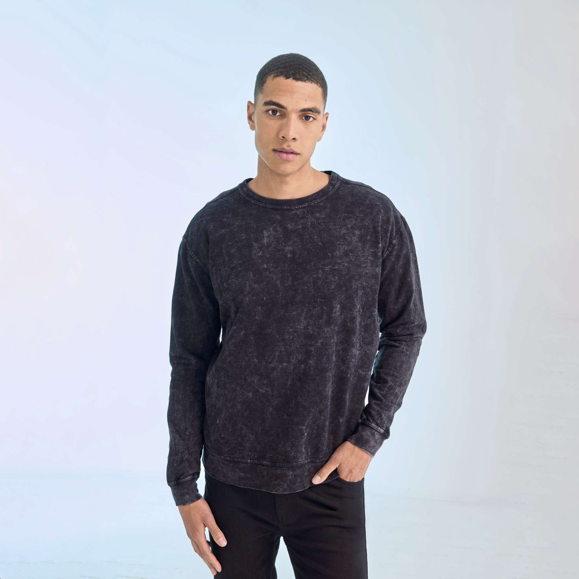 Washed Loose Fit Sweatpullover aus Baumwolle
