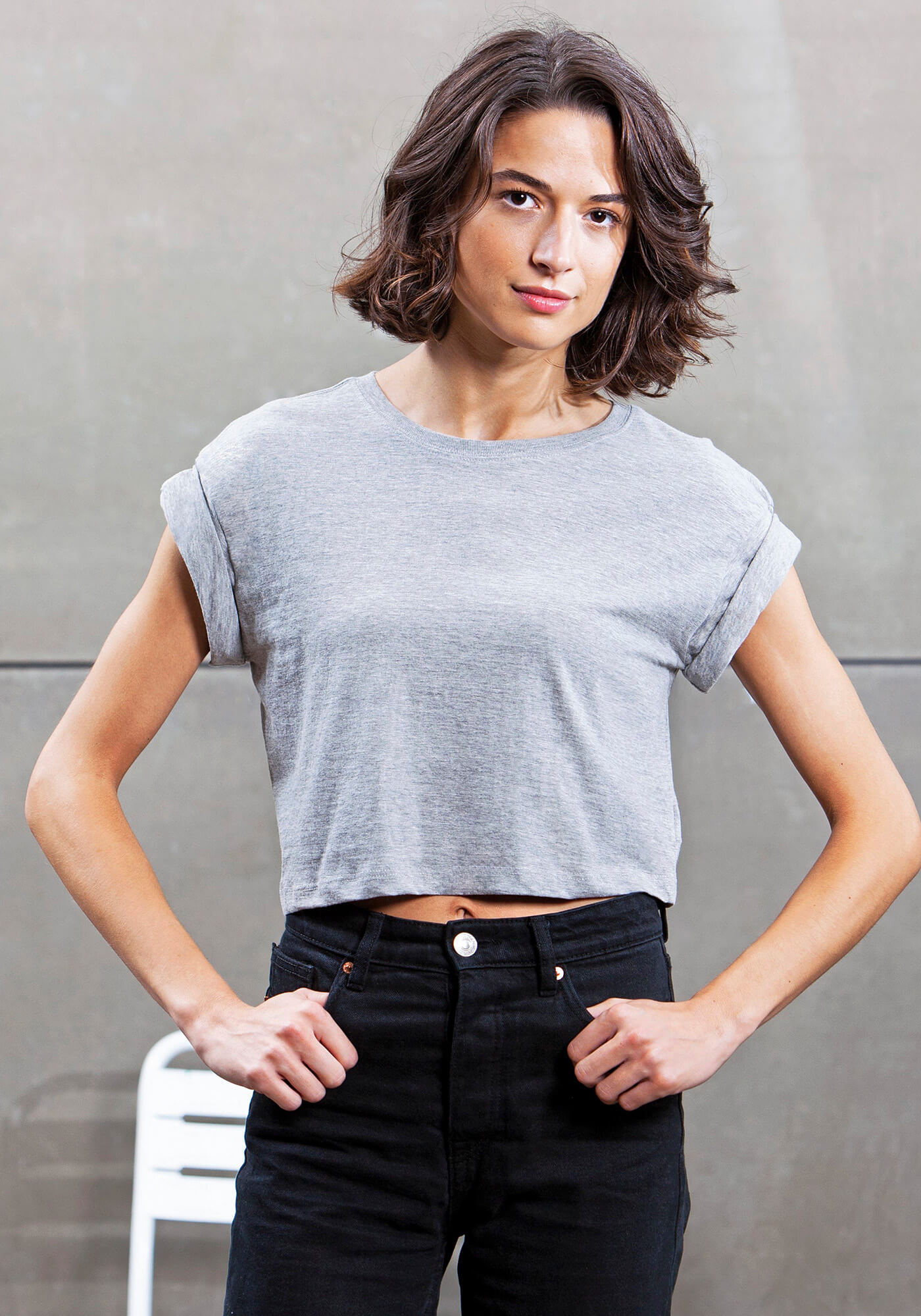 Bauchfreies Crop Top aus Bio-Baumwolle