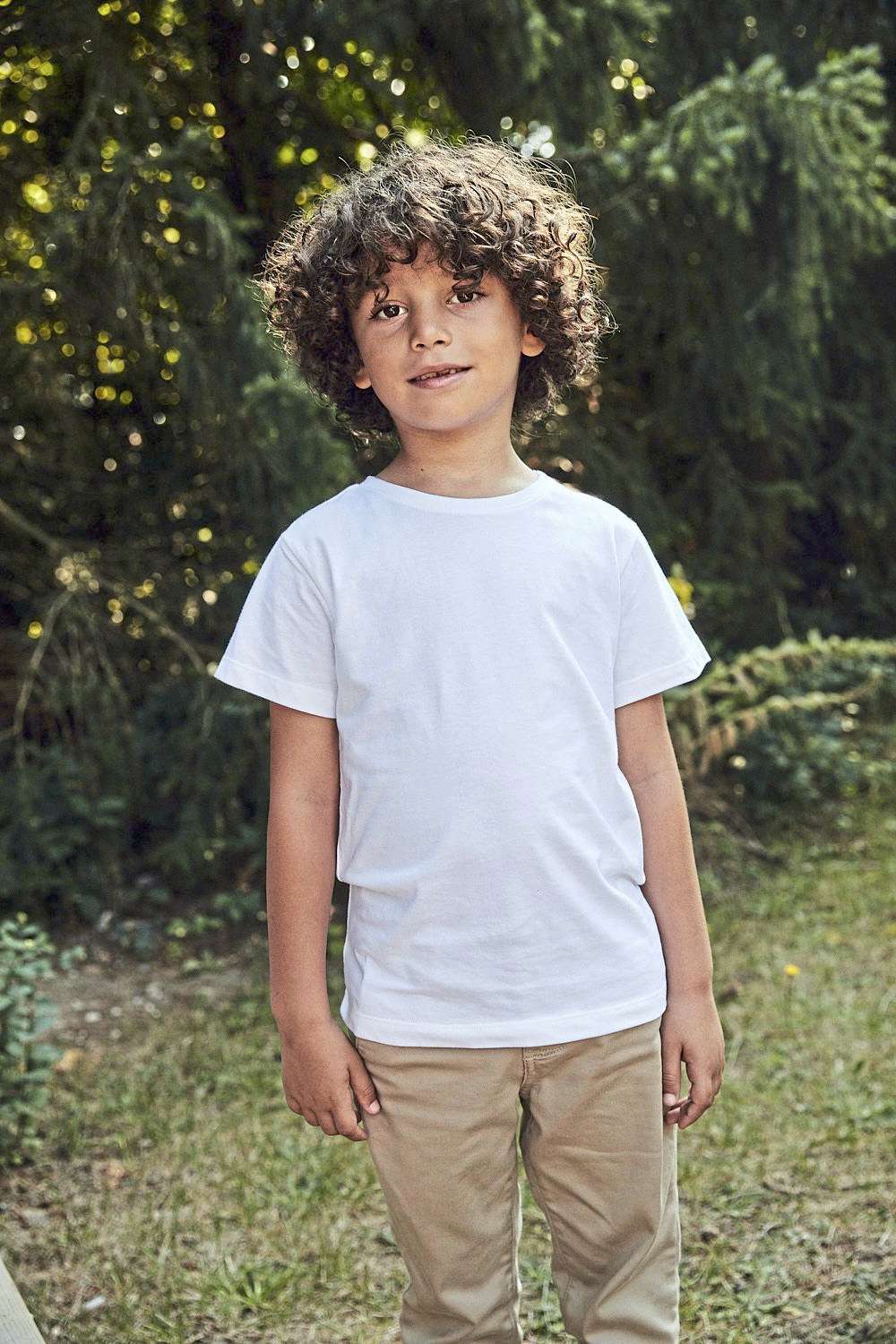 Neutral Fairtrade Kinder T-Shirt mit Elasthan, Dusty Indigo 140/146, NE30001
